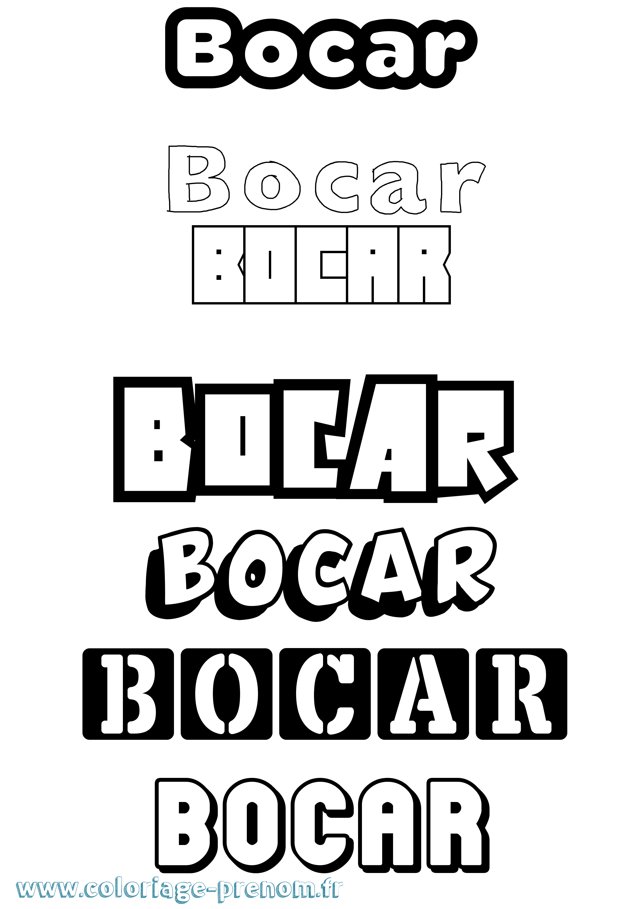 Coloriage Bocar Simple Coloriage prénom Bocar Simple