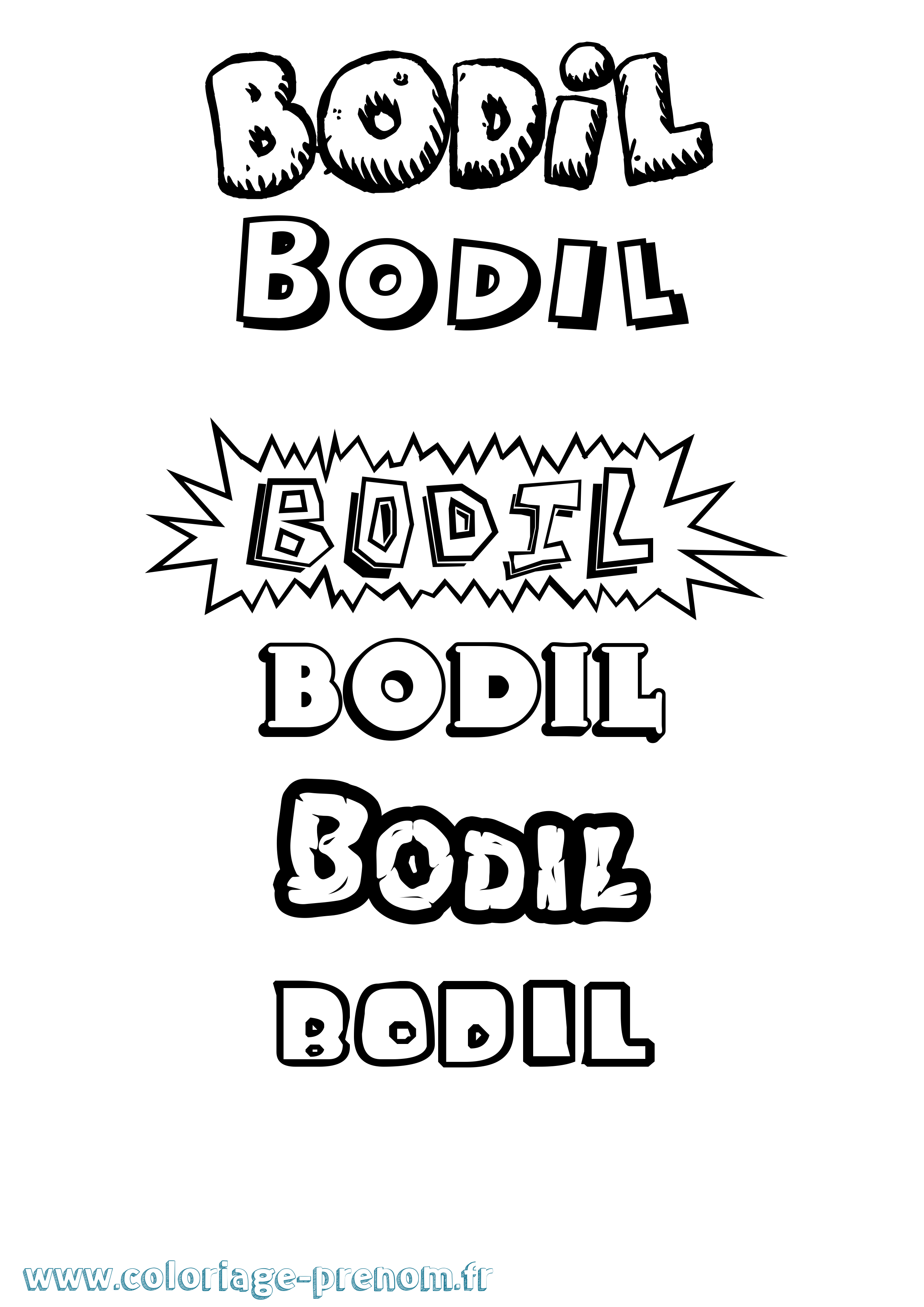 Coloriage Bodil Dessin Animé Coloriage prénom Bodil Dessin Animé