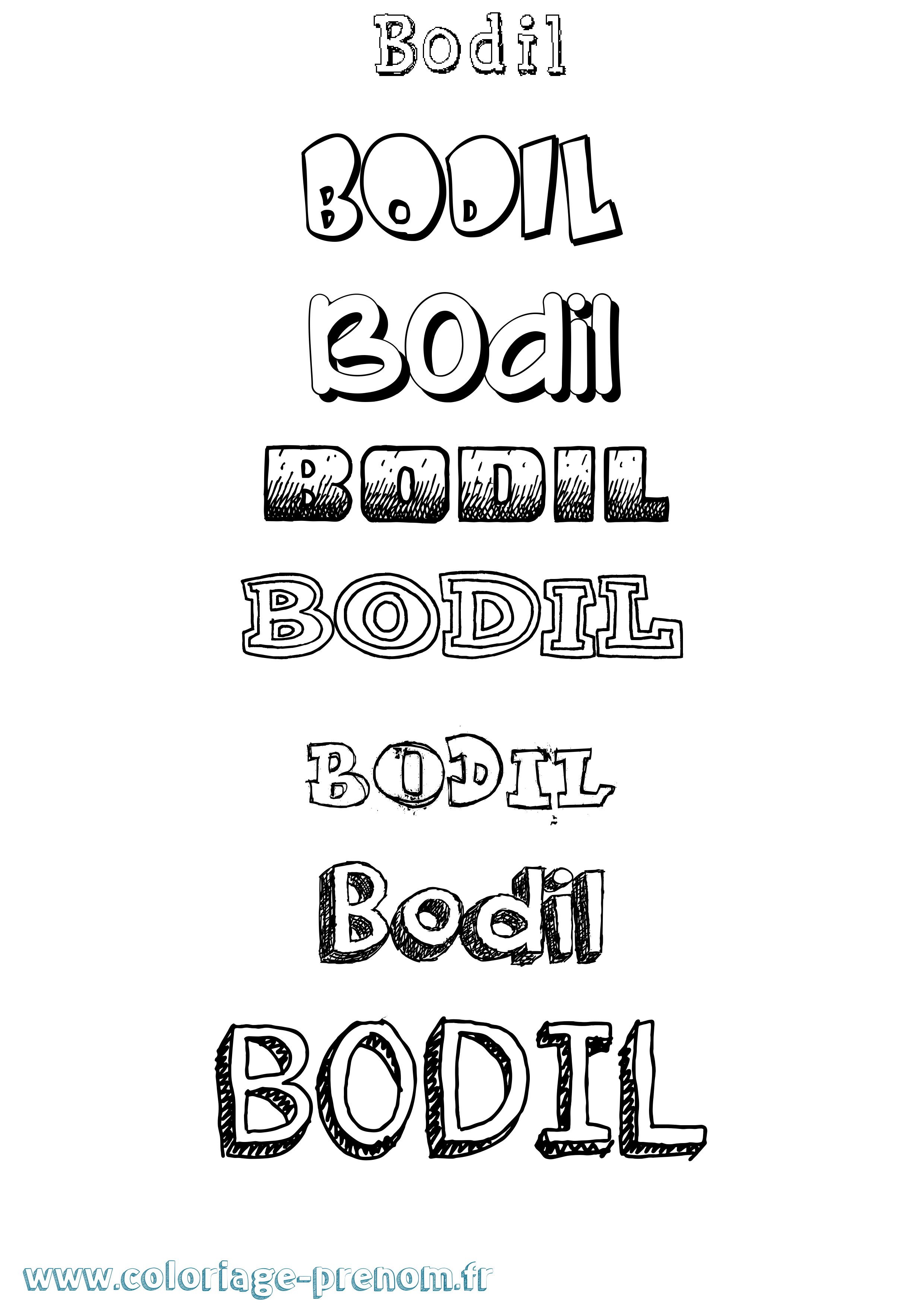 Coloriage Bodil Dessiné Coloriage prénom Bodil Dessiné