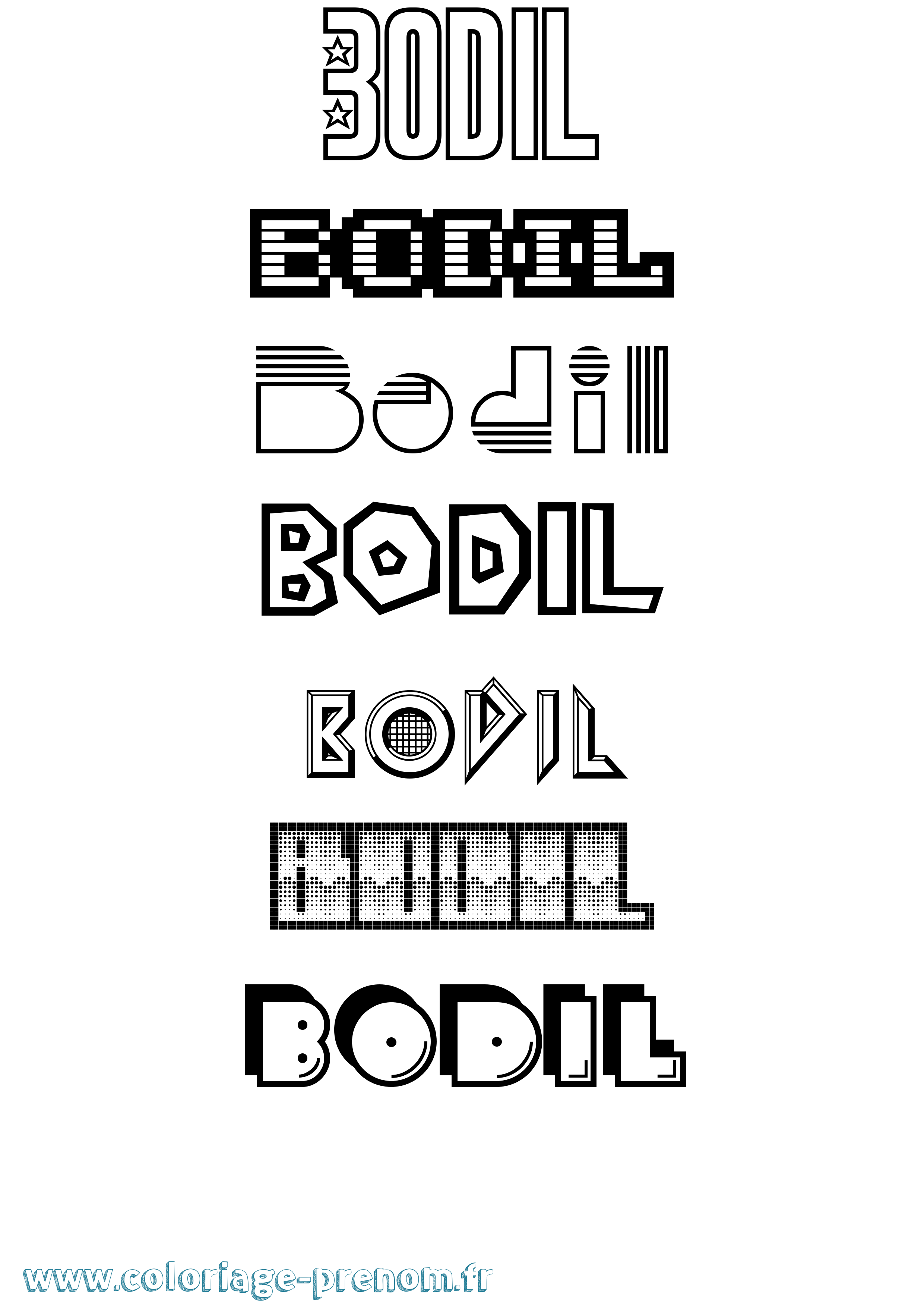 Coloriage Bodil Jeux Vidéos Coloriage prénom Bodil Jeux Vidéos