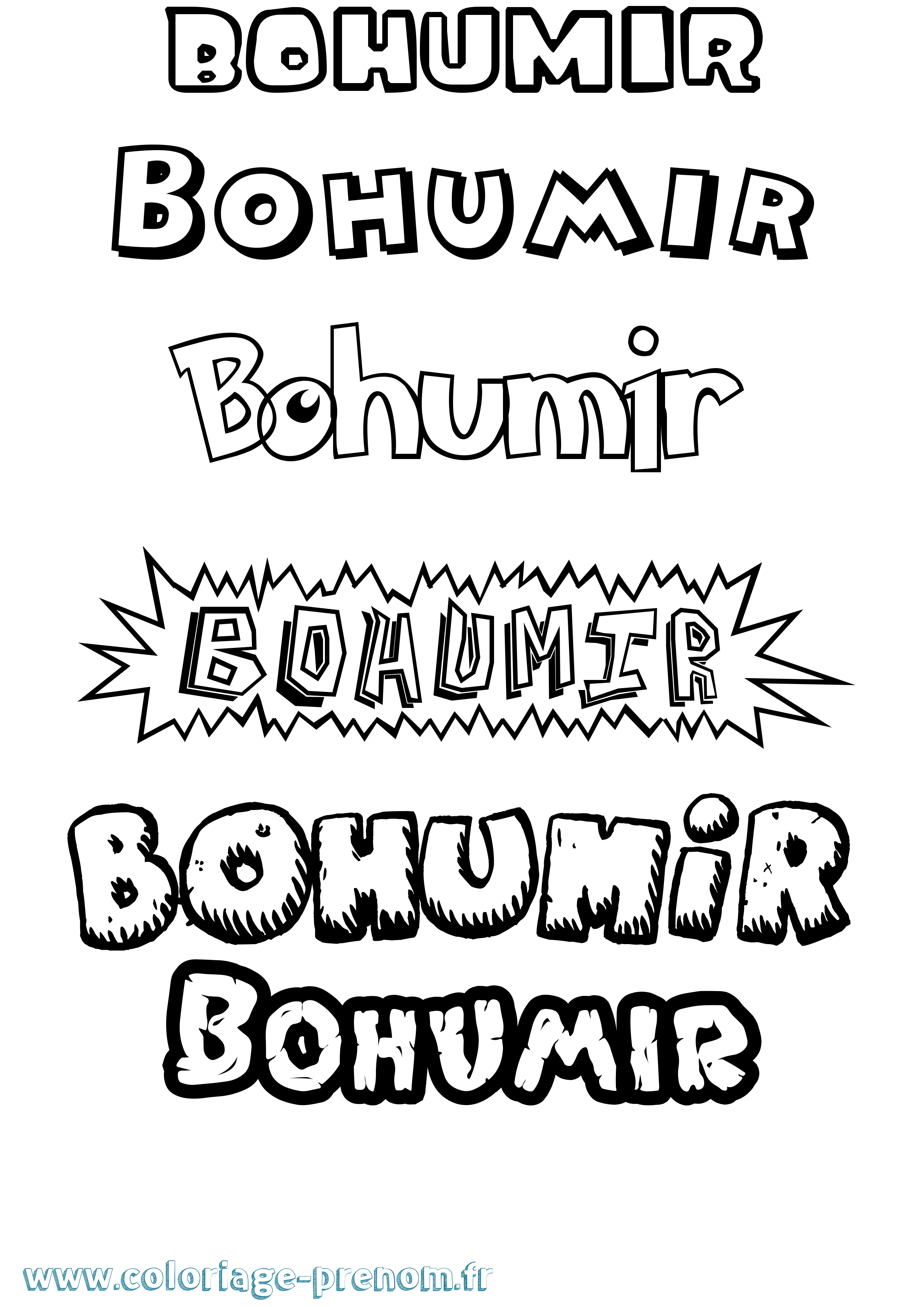 Coloriage Bohumir Dessin Animé Coloriage prénom Bohumir Dessin Animé
