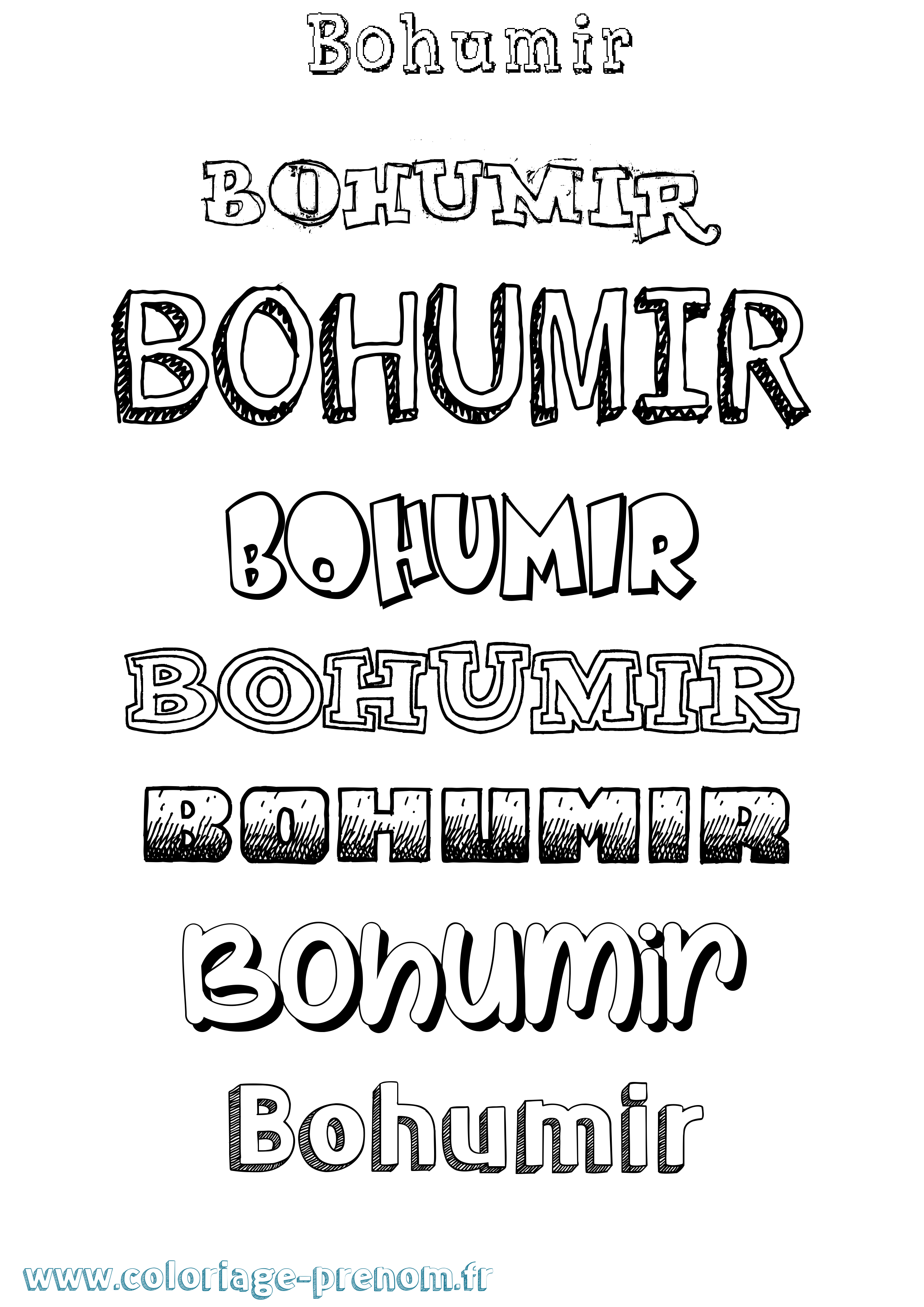 Coloriage Bohumir Dessiné Coloriage prénom Bohumir Dessiné