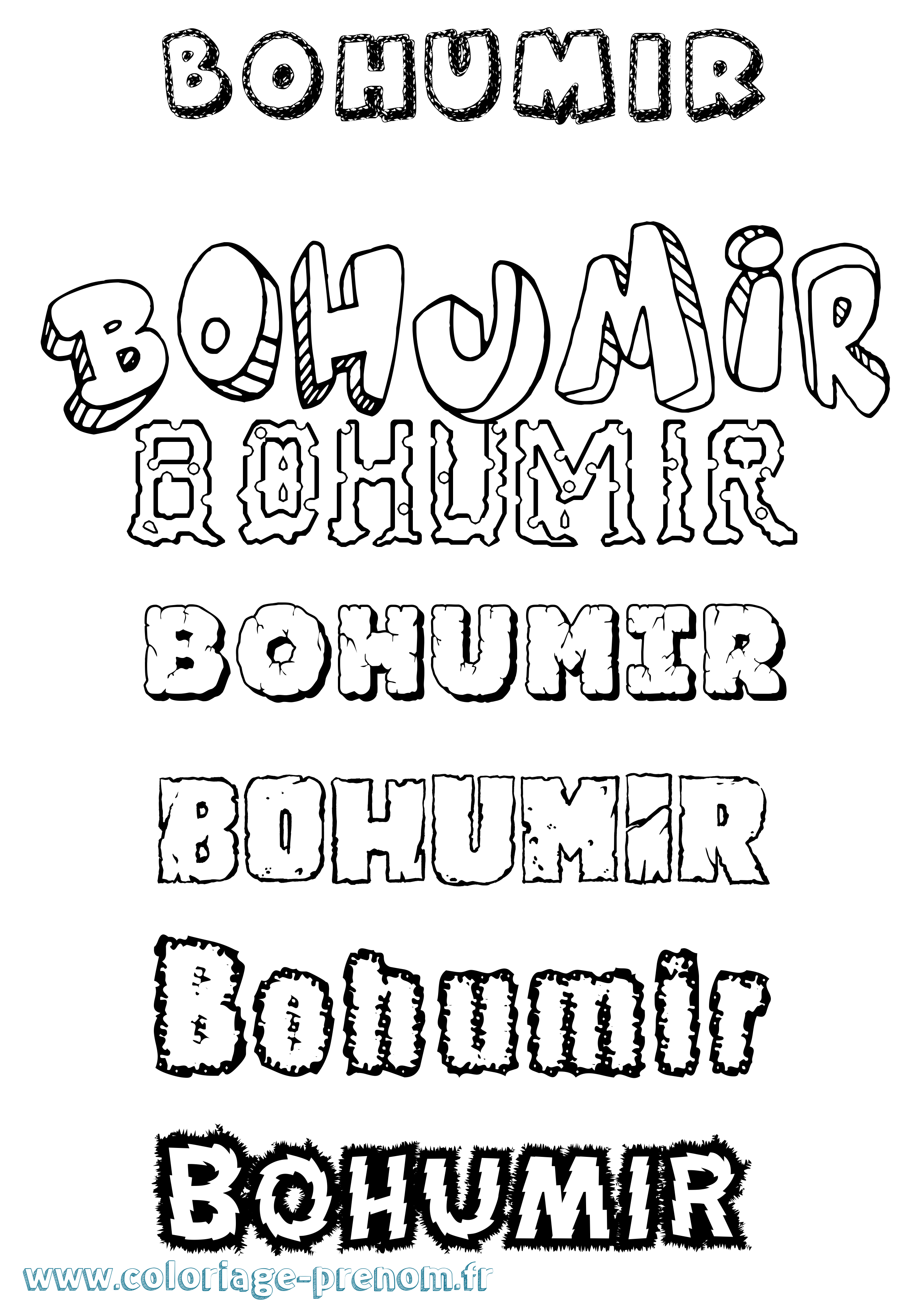 Coloriage Bohumir Destructuré Coloriage prénom Bohumir Destructuré
