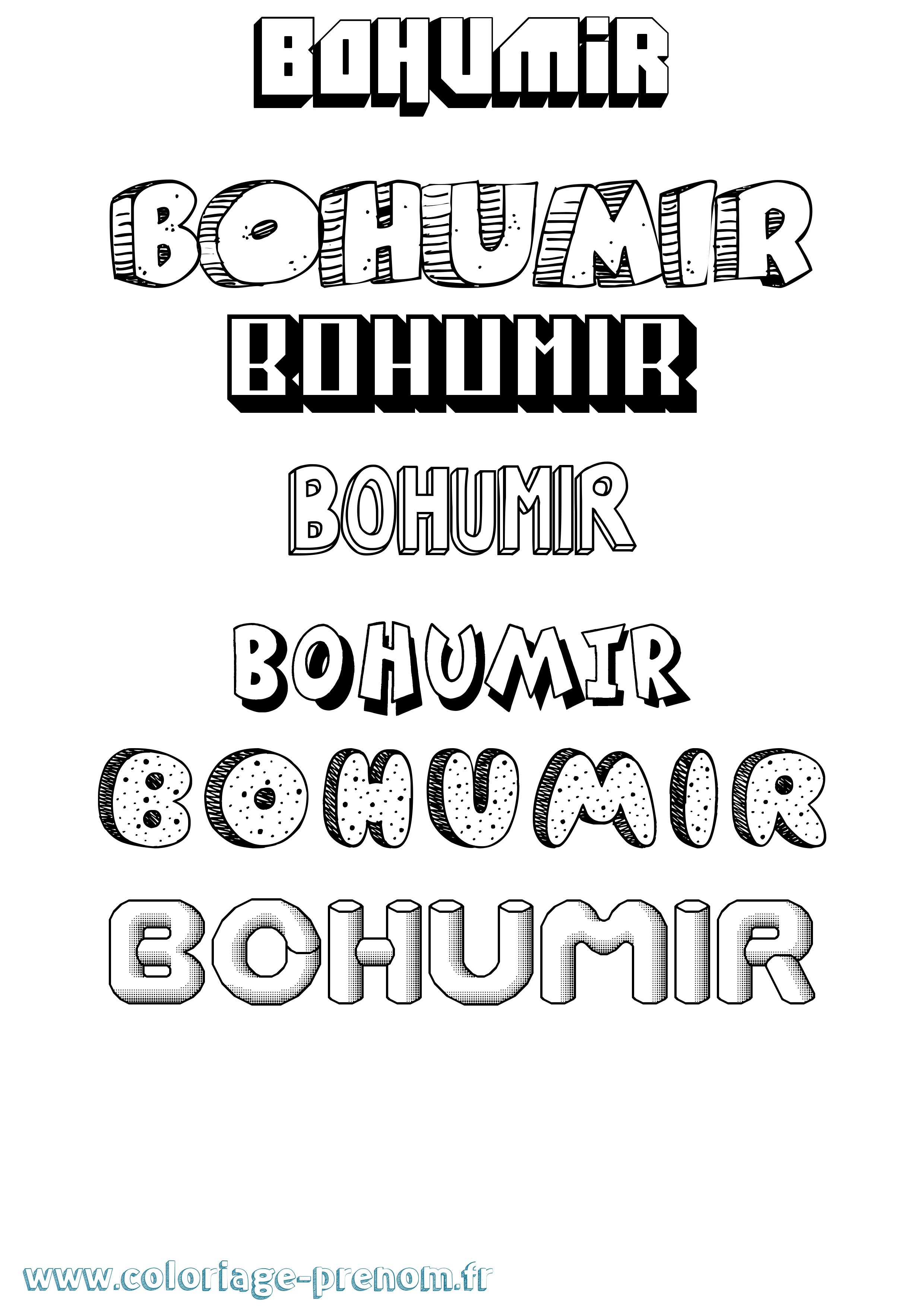 Coloriage Bohumir Effet 3D Coloriage prénom Bohumir Effet 3D