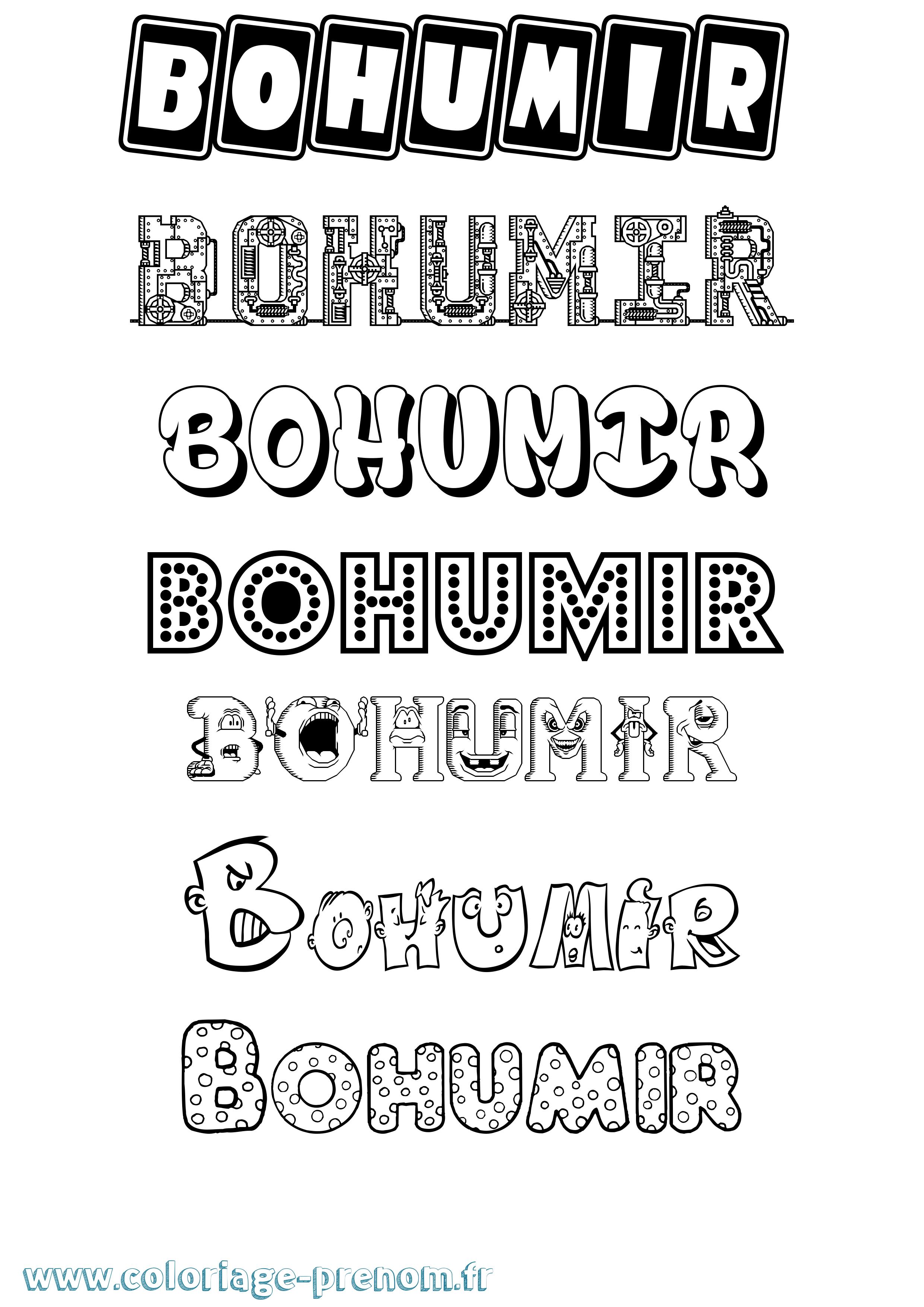 Coloriage Bohumir Fun Coloriage prénom Bohumir Fun
