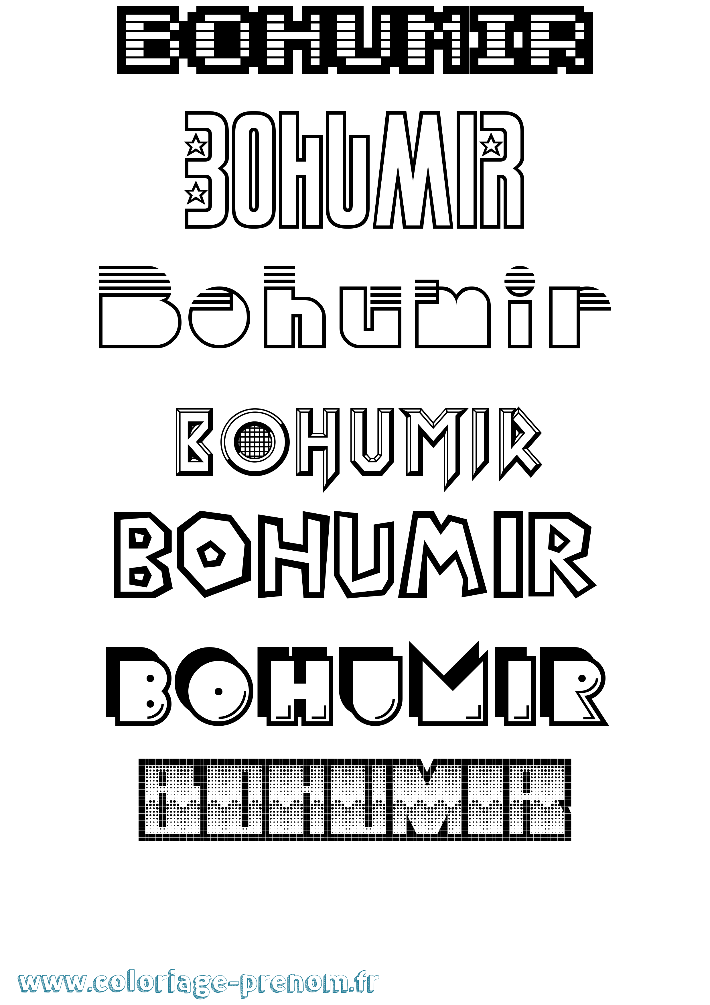 Coloriage Bohumir Jeux Vidéos Coloriage prénom Bohumir Jeux Vidéos