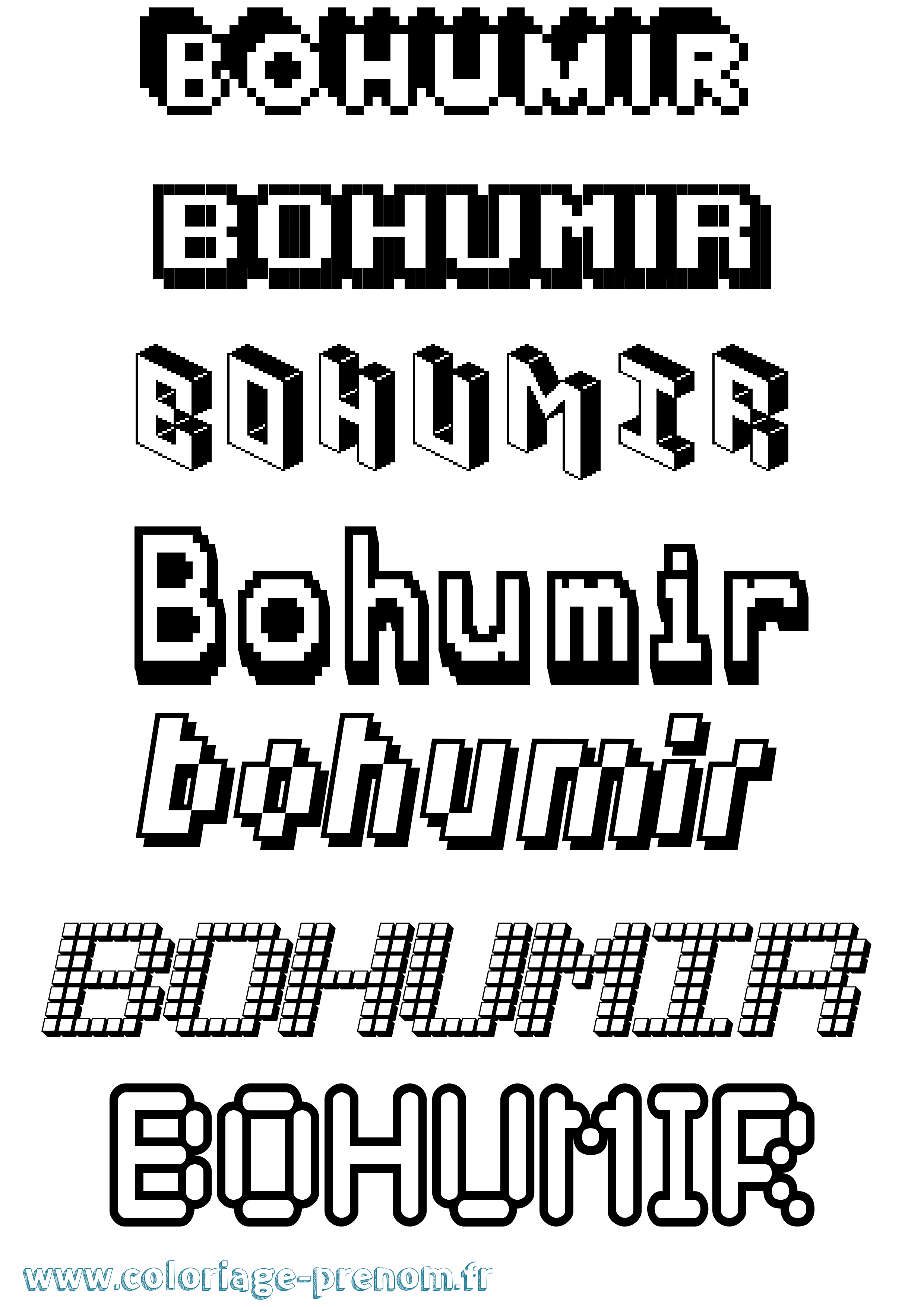 Coloriage Bohumir Pixel Coloriage prénom Bohumir Pixel
