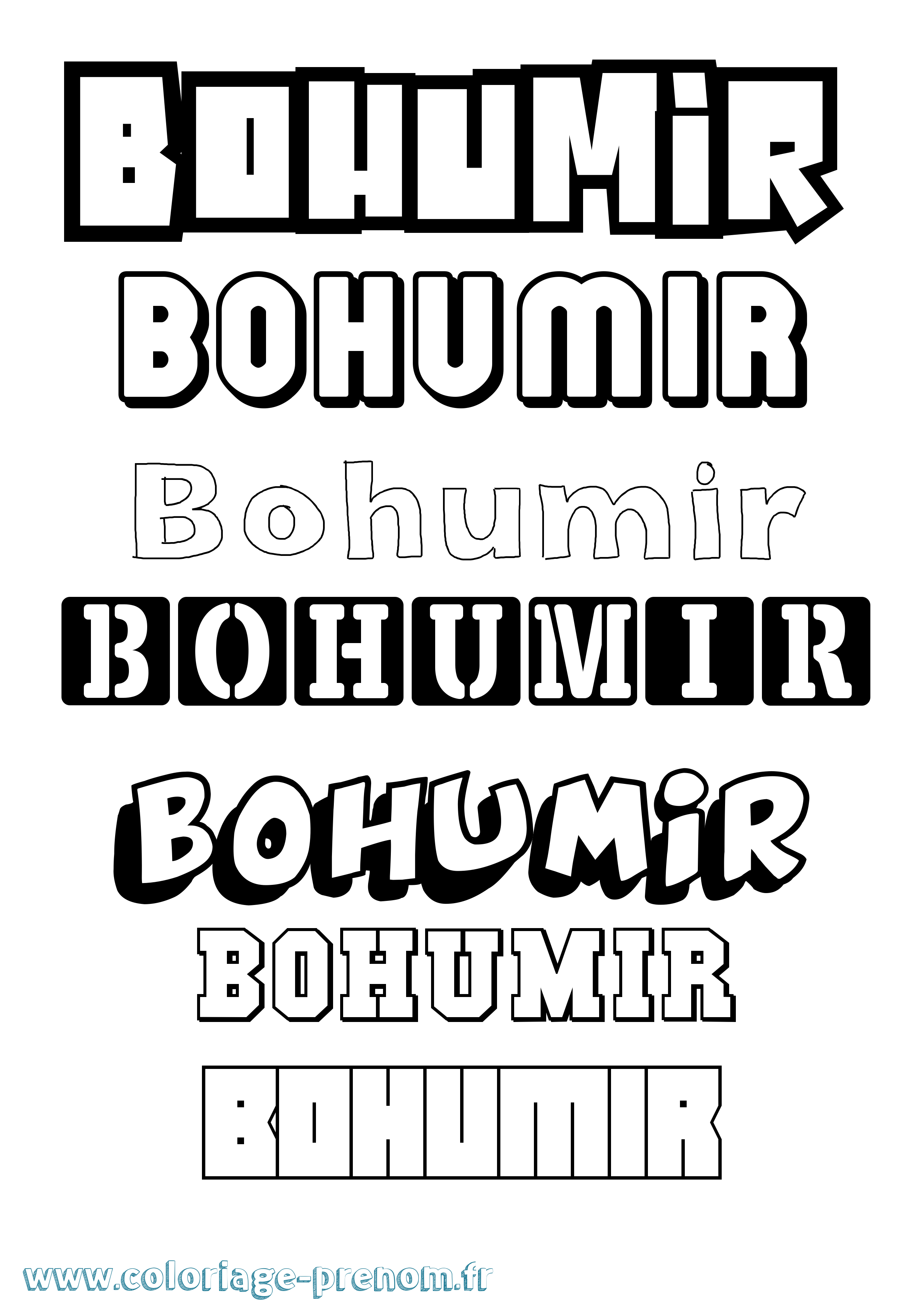 Coloriage Bohumir Simple Coloriage prénom Bohumir Simple