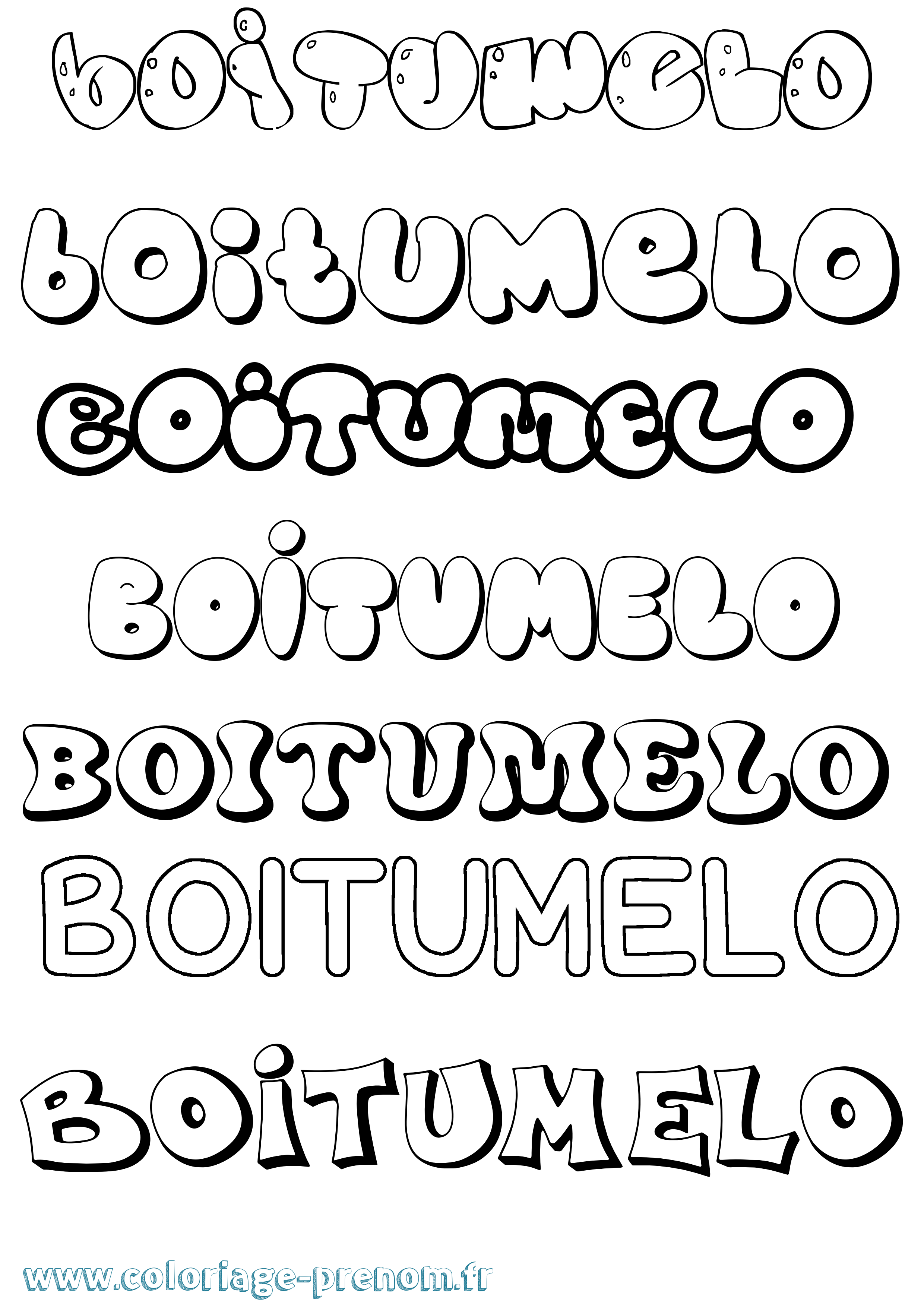 Coloriage Boitumelo Bubble Coloriage prénom Boitumelo Bubble