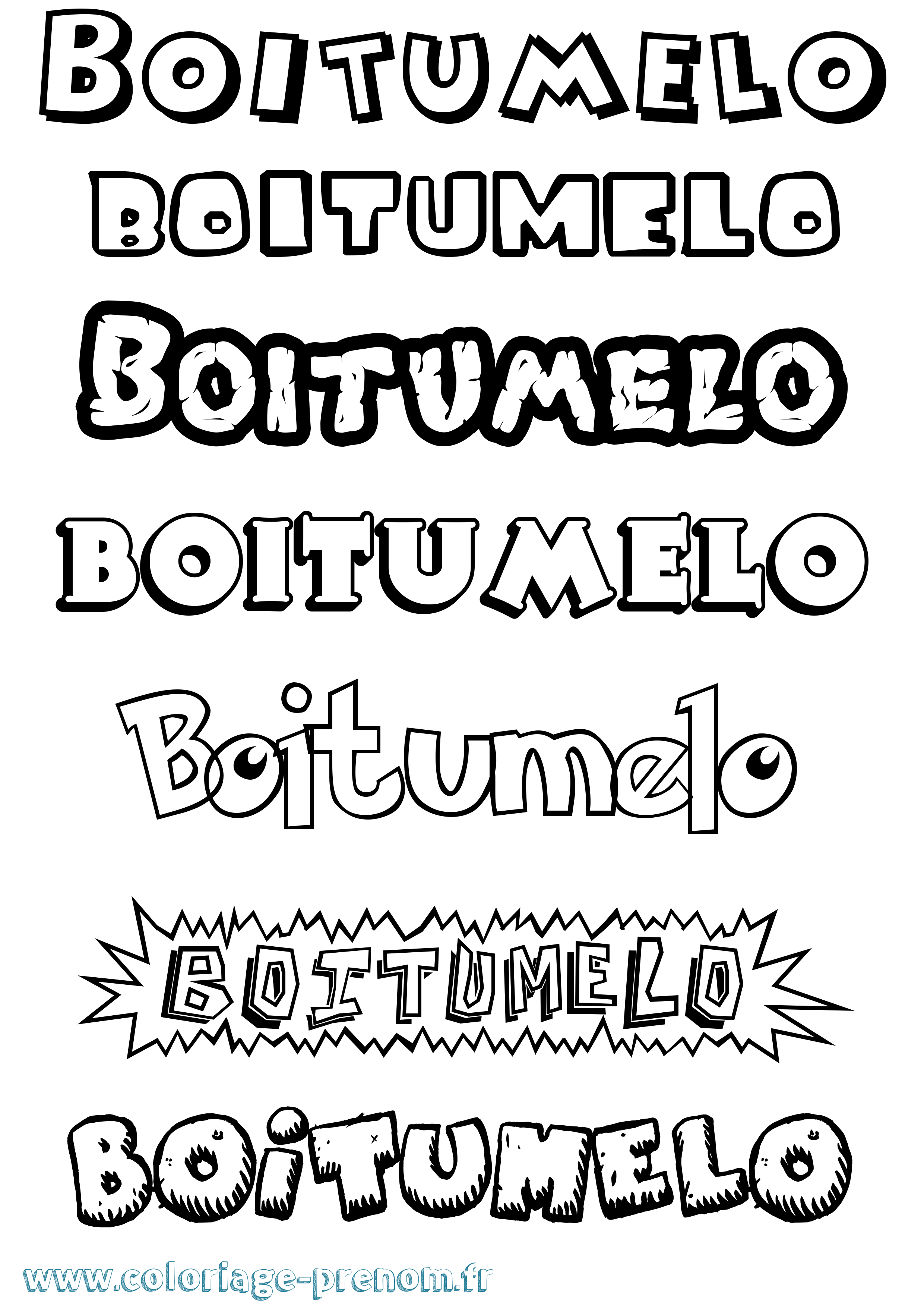 Coloriage Boitumelo Dessin Animé Coloriage prénom Boitumelo Dessin Animé