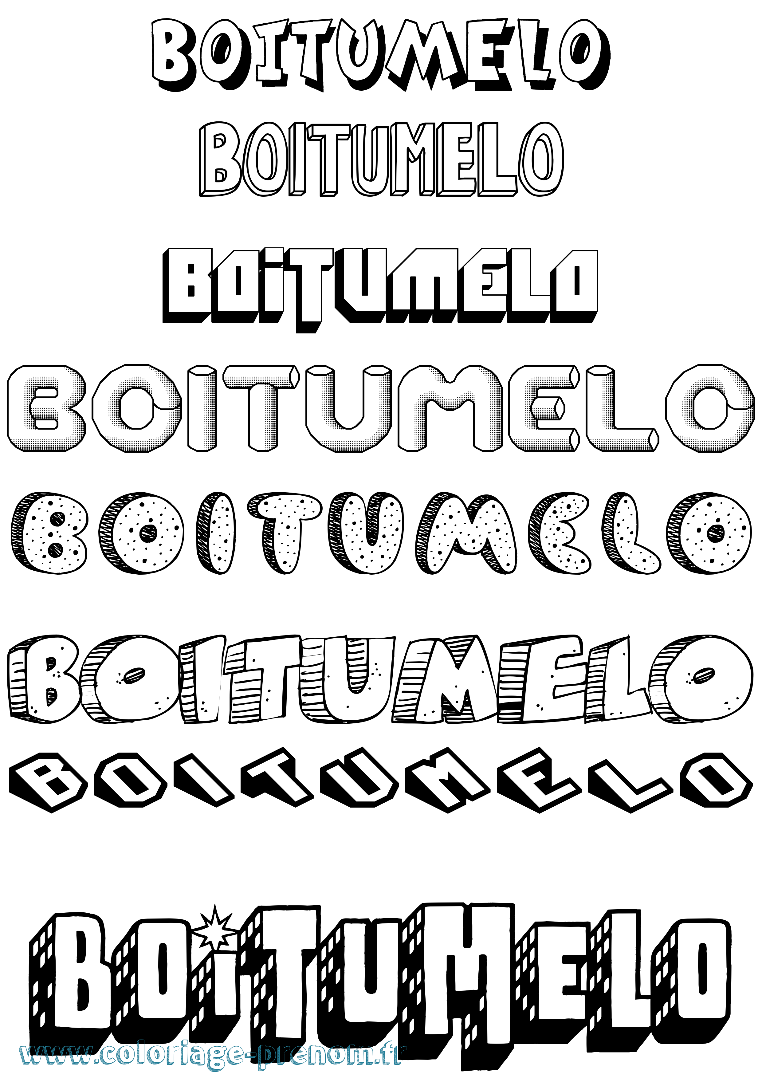 Coloriage Boitumelo Effet 3D Coloriage prénom Boitumelo Effet 3D