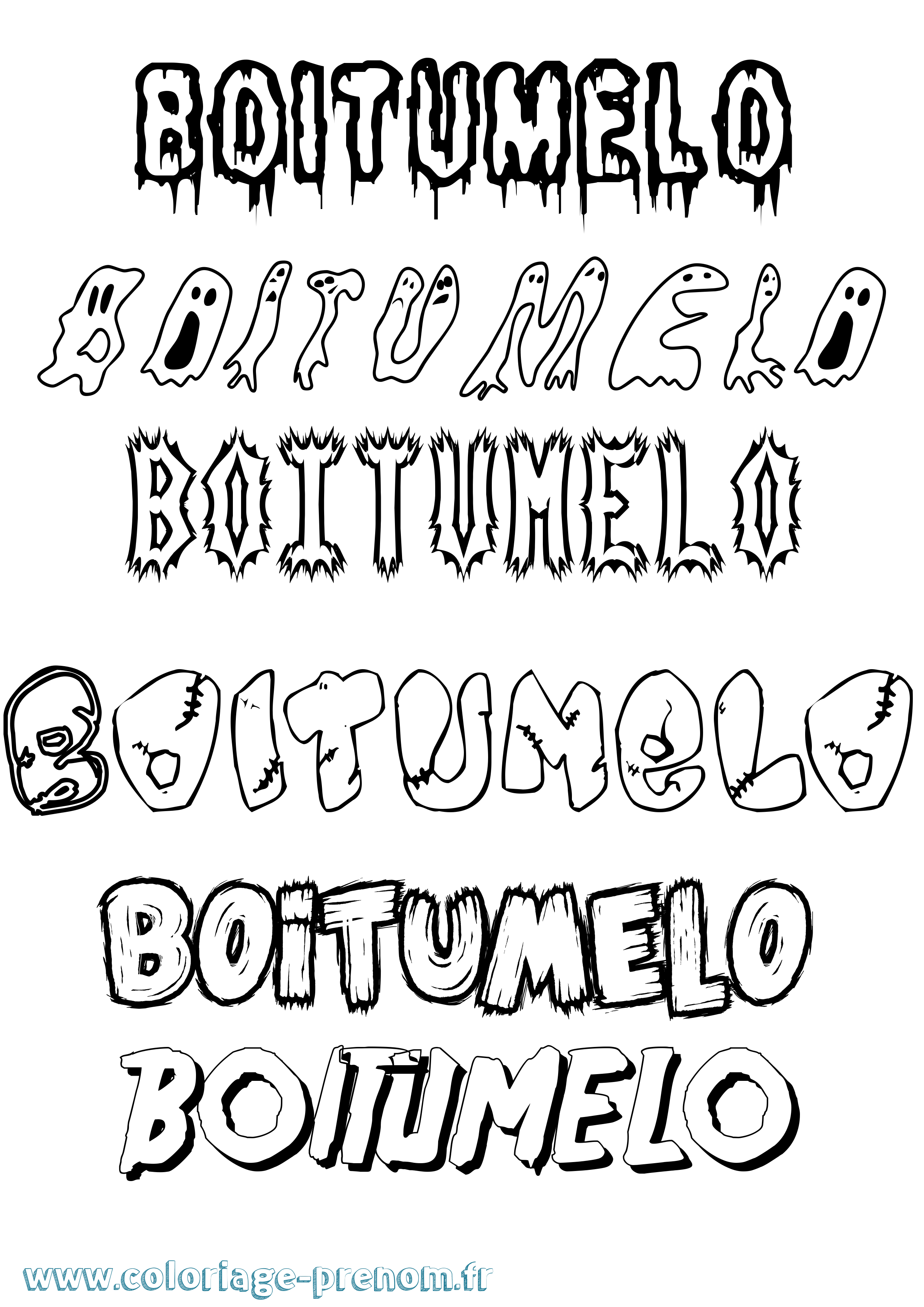 Coloriage Boitumelo Frisson Coloriage prénom Boitumelo Frisson