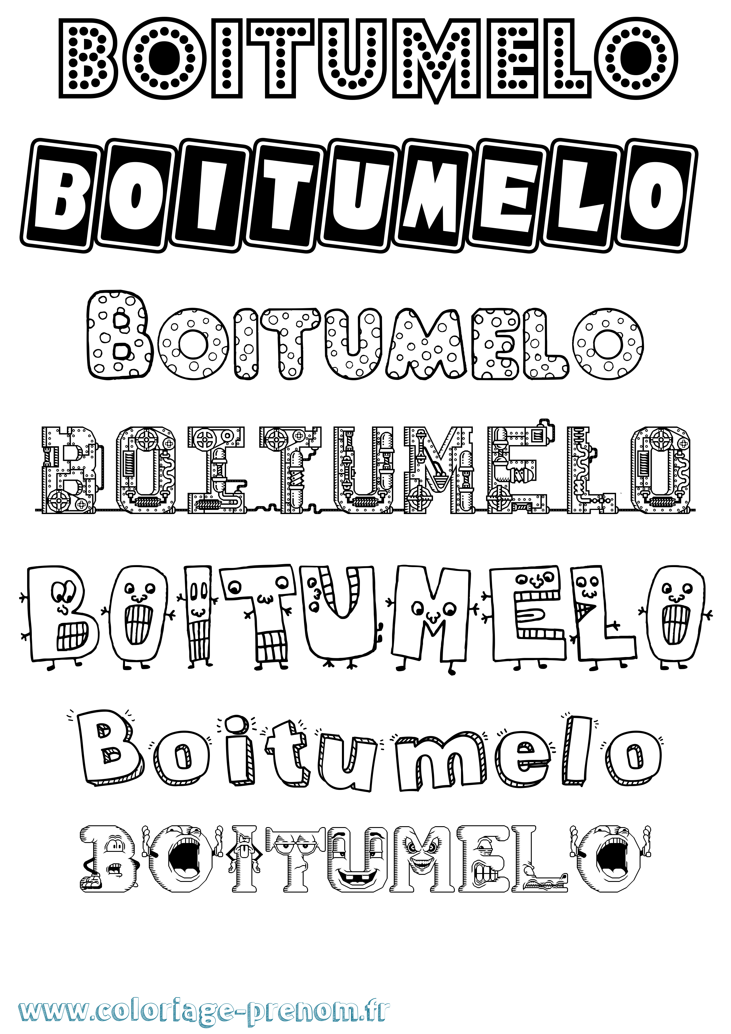 Coloriage Boitumelo Fun Coloriage prénom Boitumelo Fun