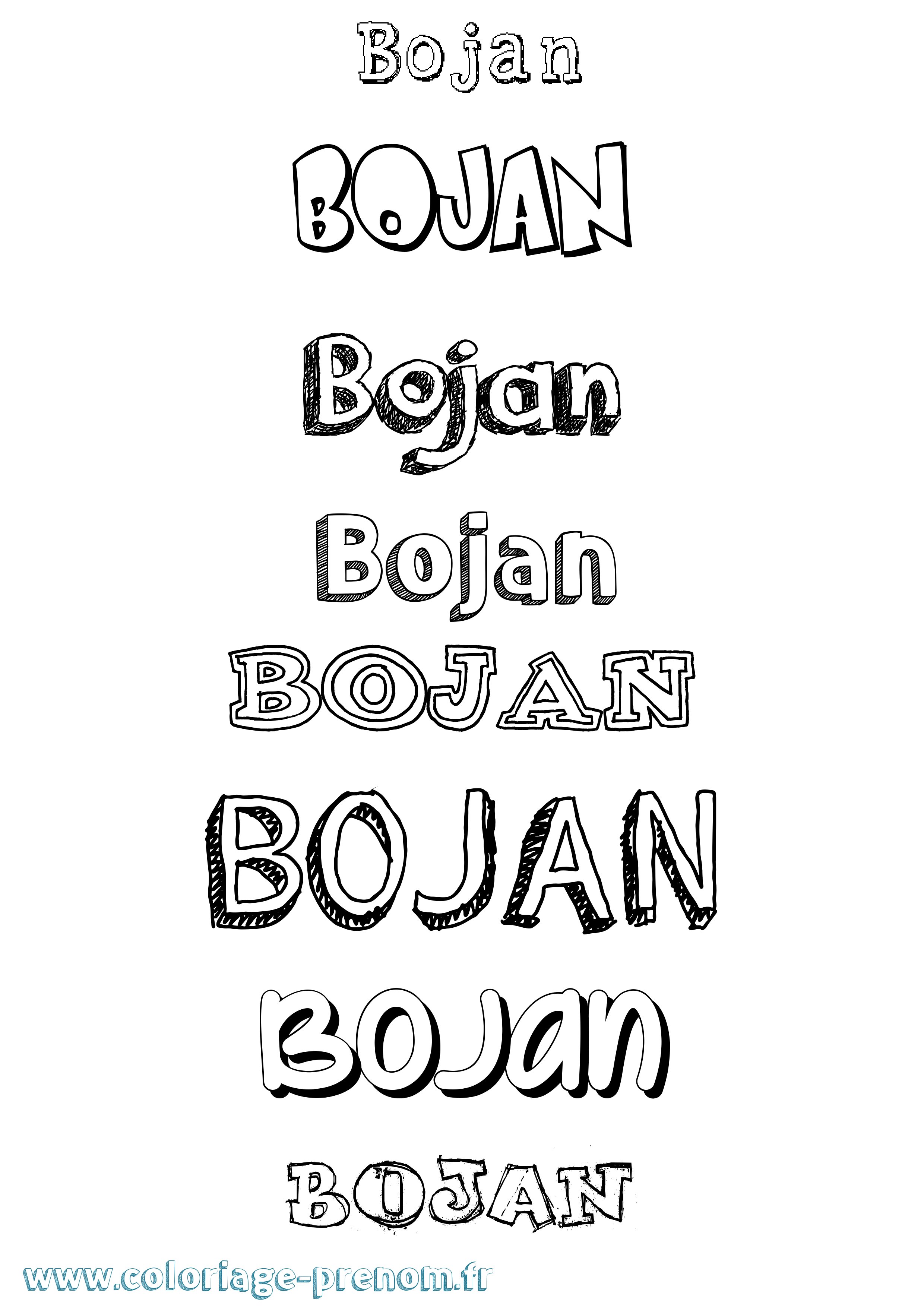 Coloriage Bojan Dessiné Coloriage prénom Bojan Dessiné