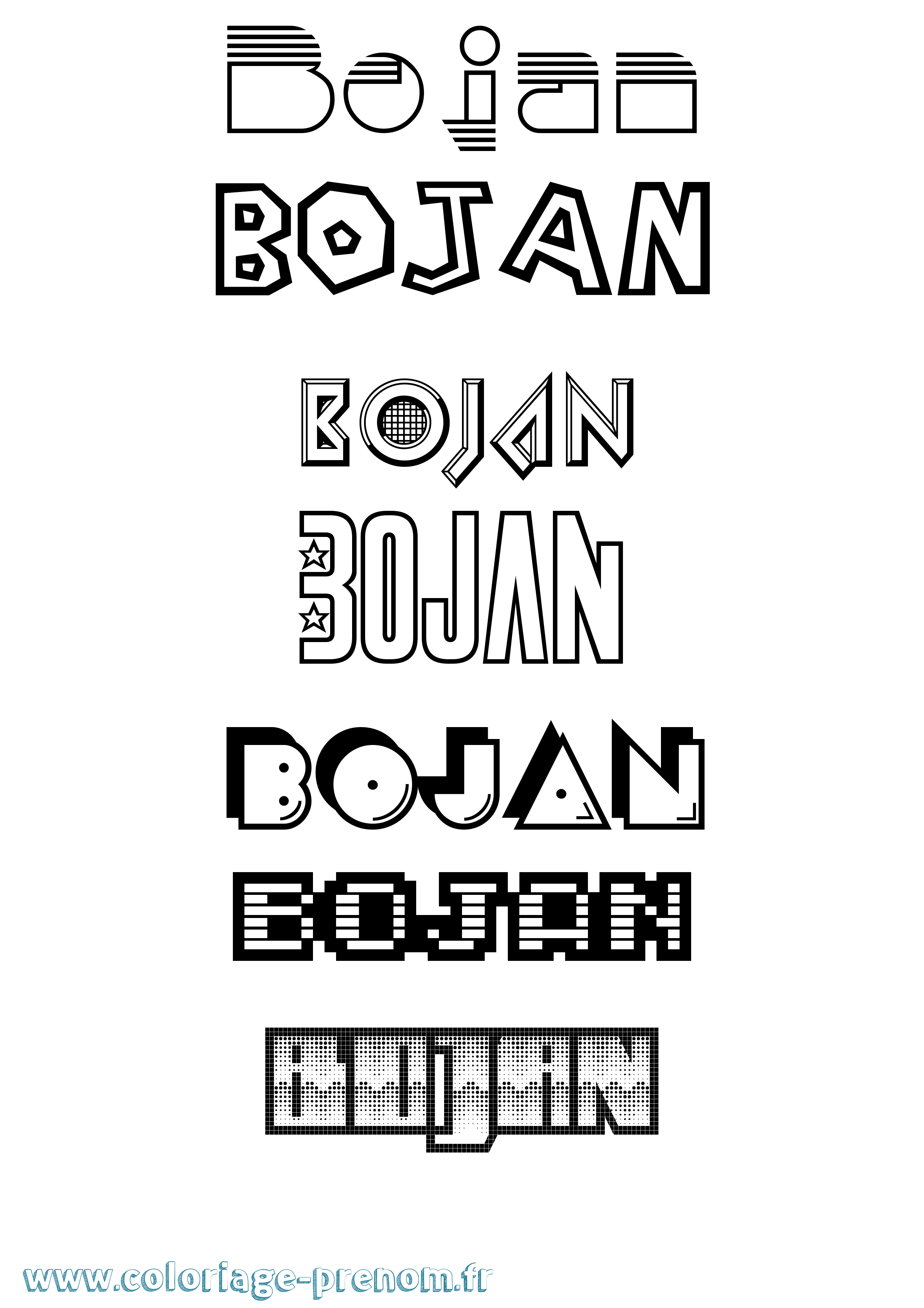 Coloriage Bojan Jeux Vidéos Coloriage prénom Bojan Jeux Vidéos