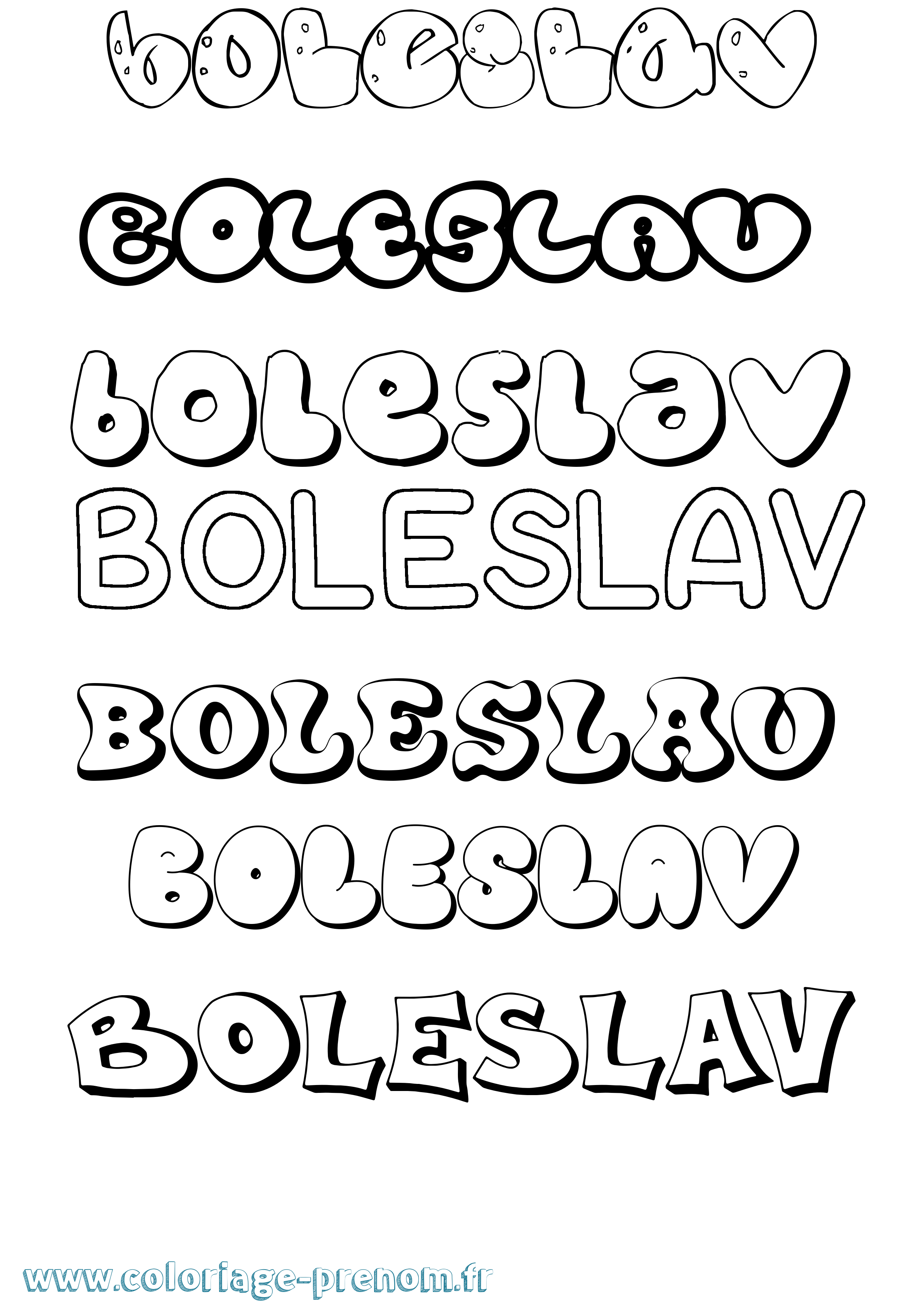 Coloriage Boleslav Bubble Coloriage prénom Boleslav Bubble