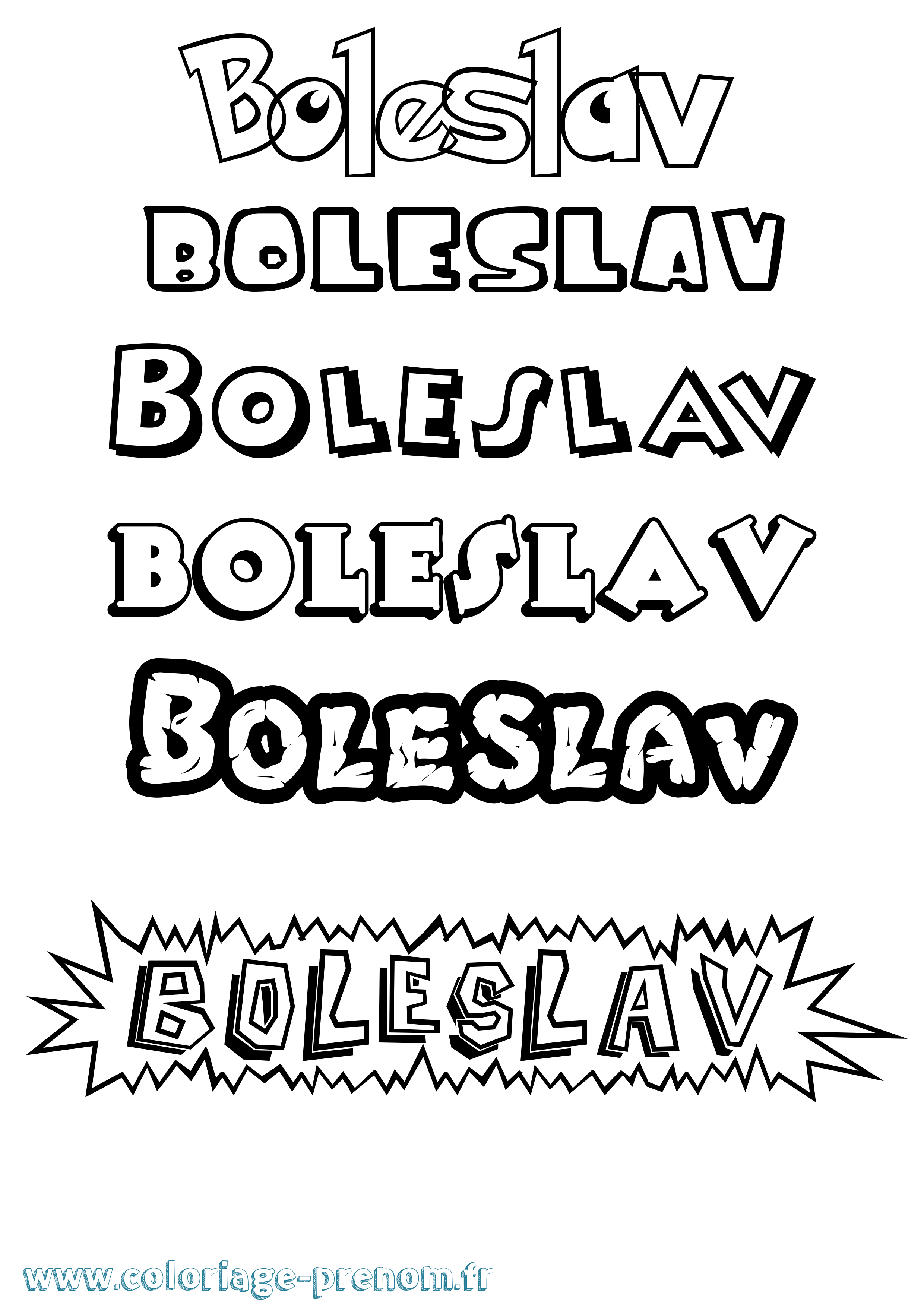 Coloriage Boleslav Dessin Animé Coloriage prénom Boleslav Dessin Animé