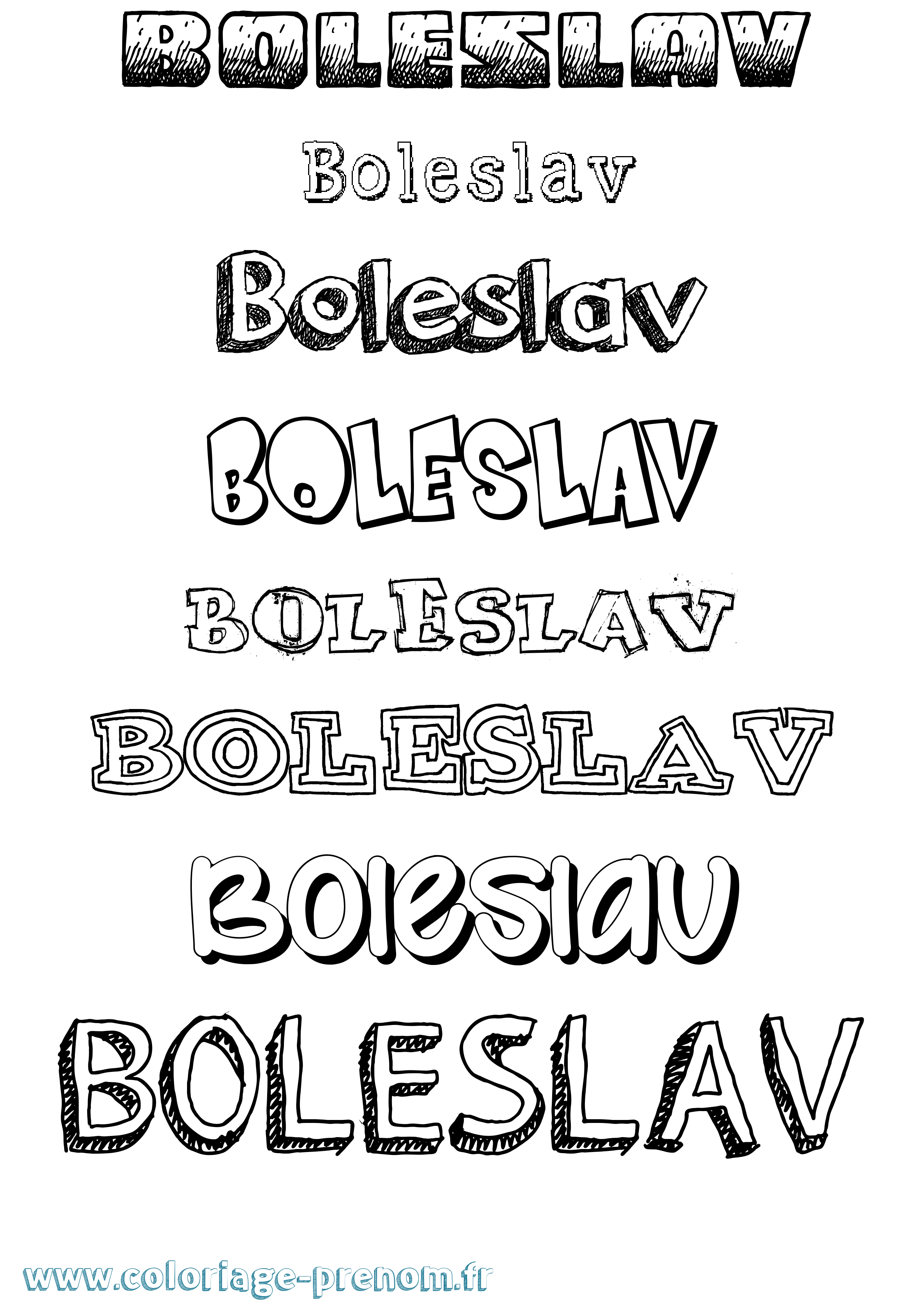 Coloriage Boleslav Dessiné Coloriage prénom Boleslav Dessiné