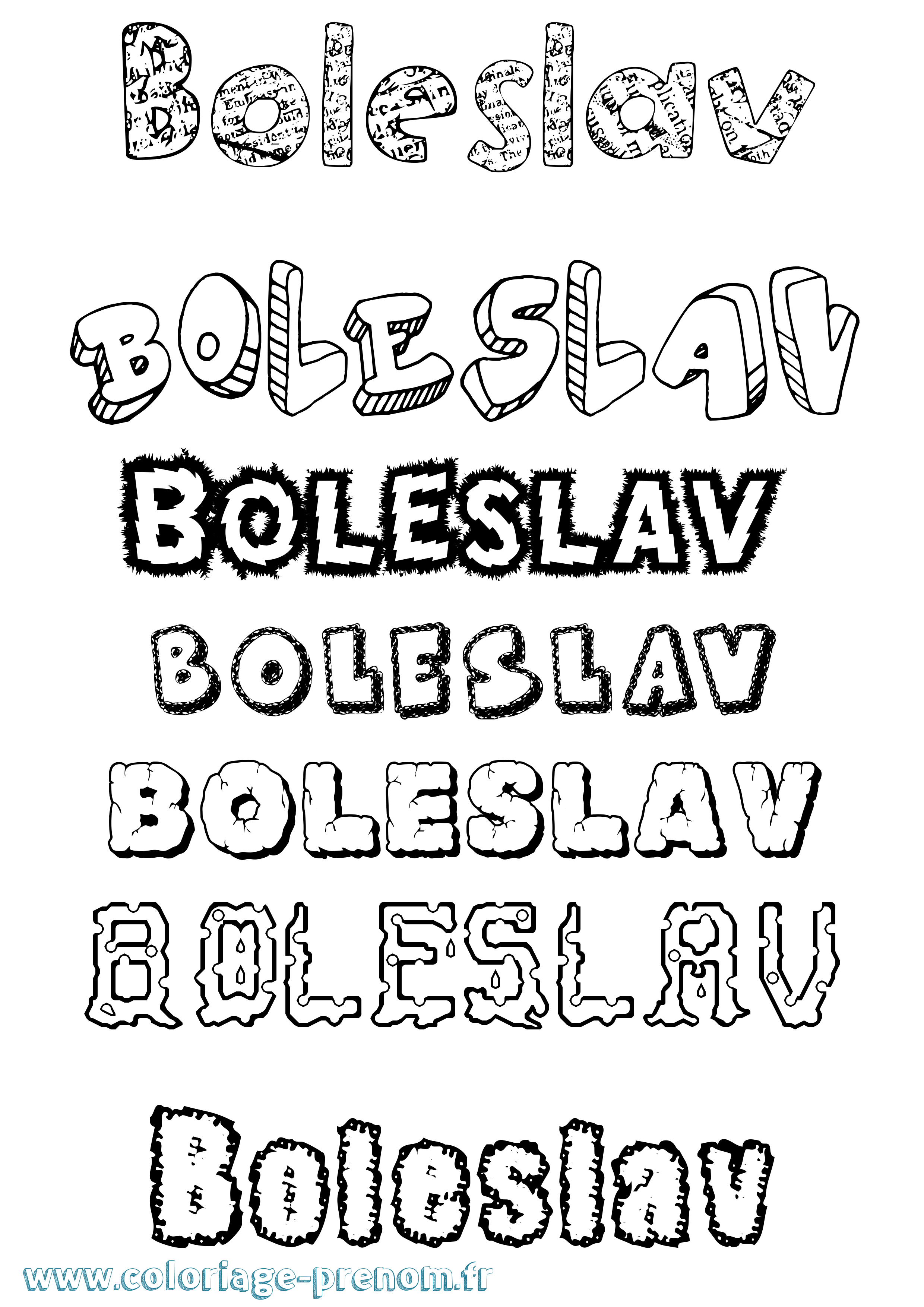 Coloriage Boleslav Destructuré Coloriage prénom Boleslav Destructuré