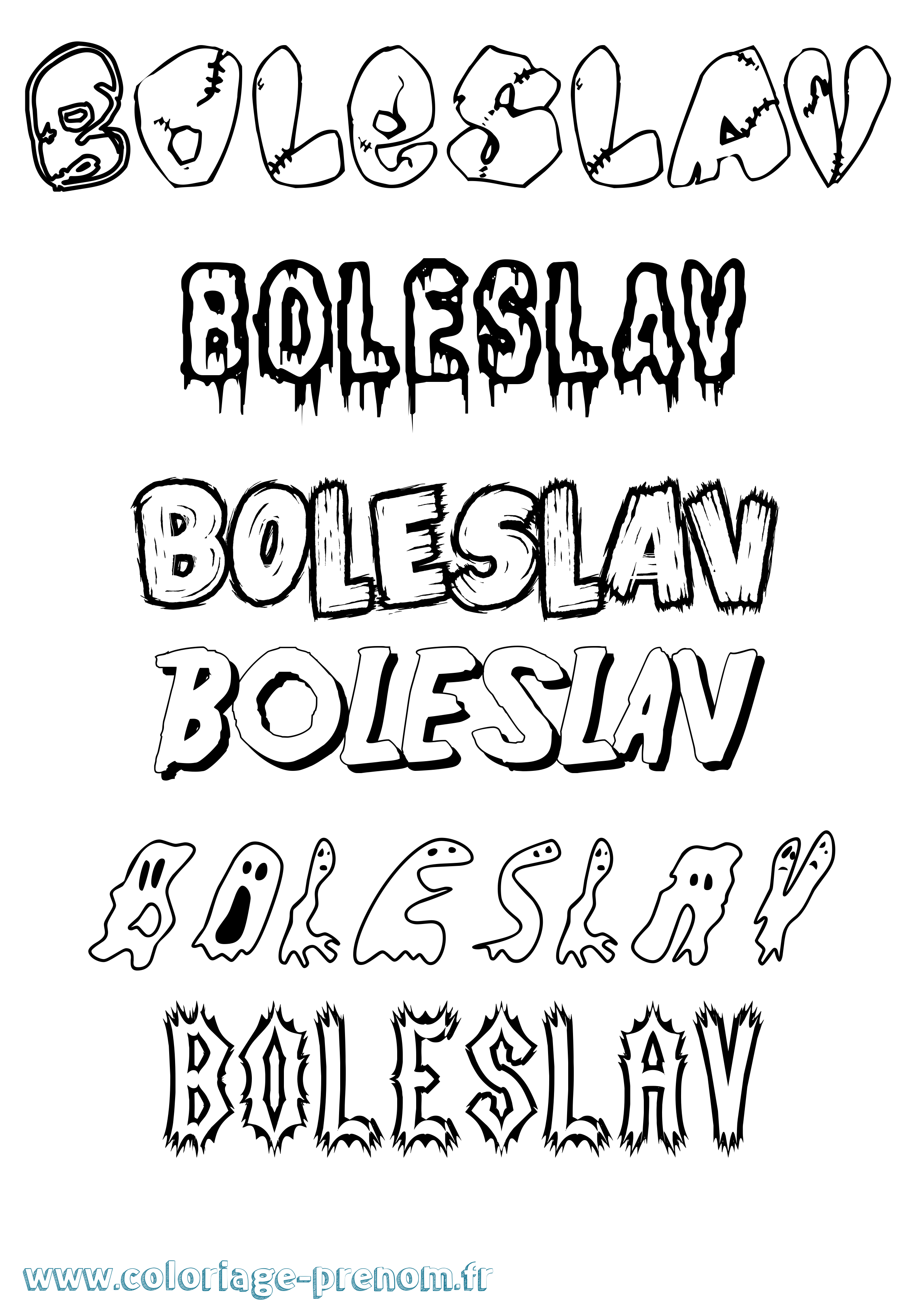 Coloriage Boleslav Frisson Coloriage prénom Boleslav Frisson