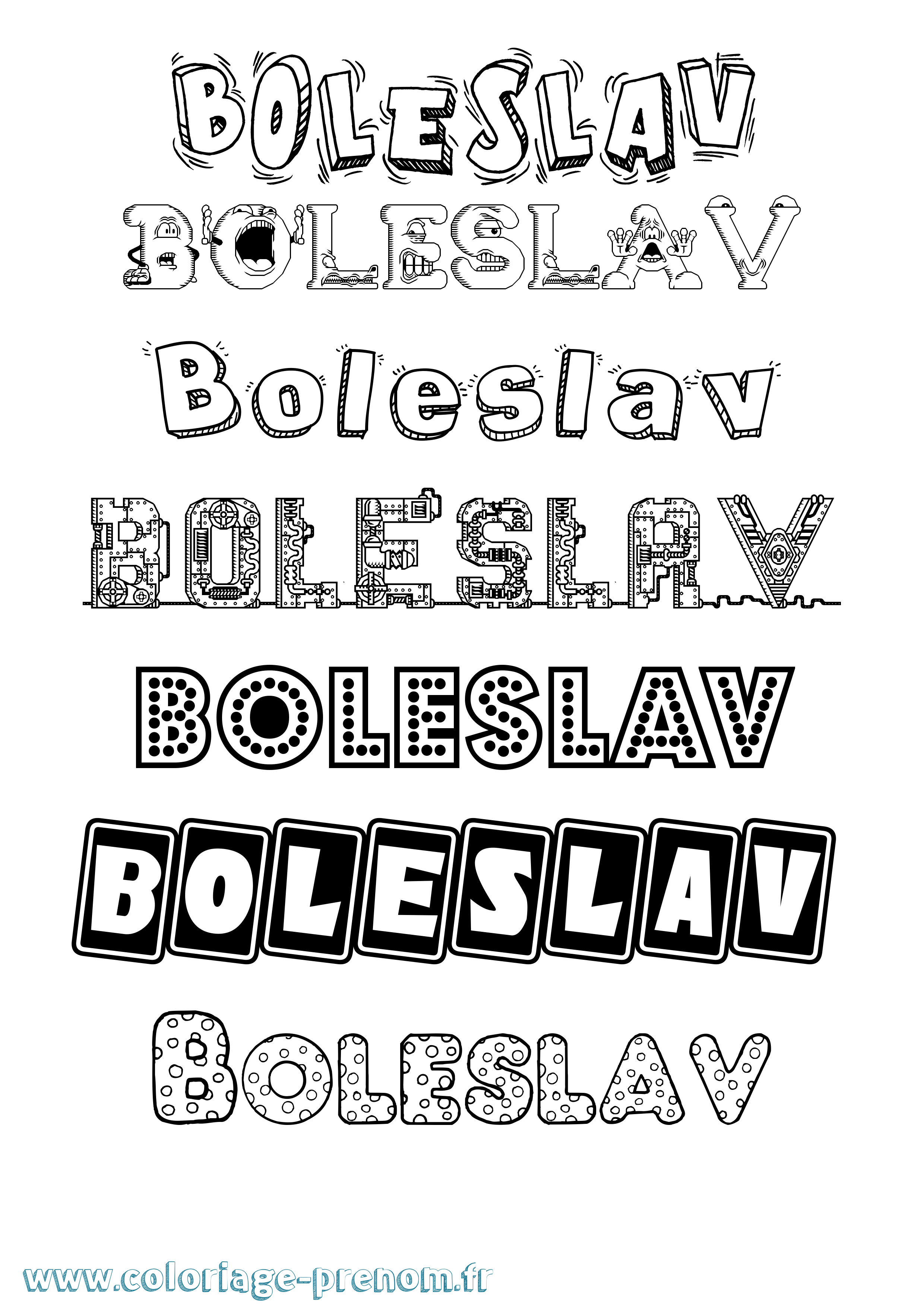 Coloriage Boleslav Fun Coloriage prénom Boleslav Fun