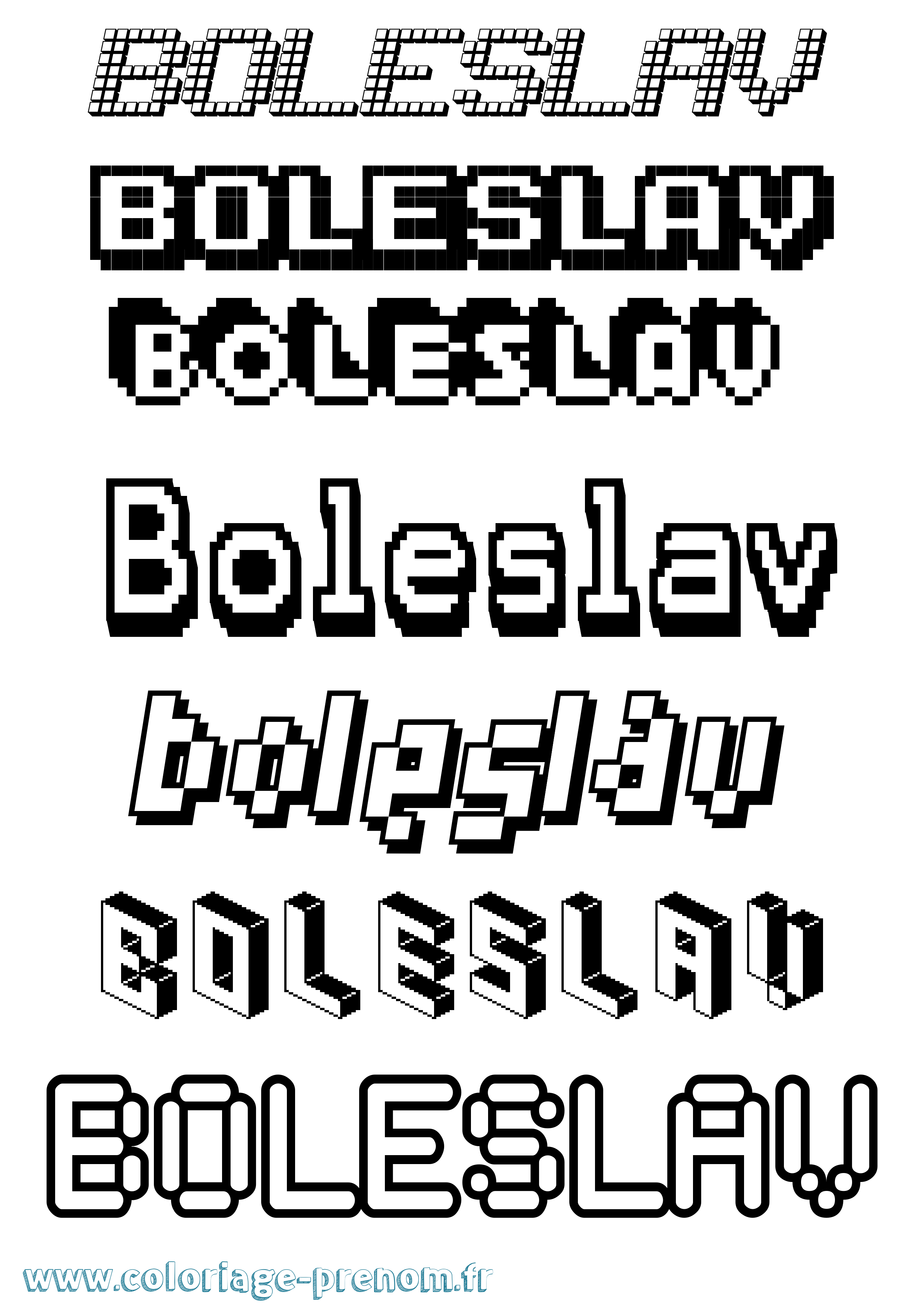 Coloriage Boleslav Pixel Coloriage prénom Boleslav Pixel