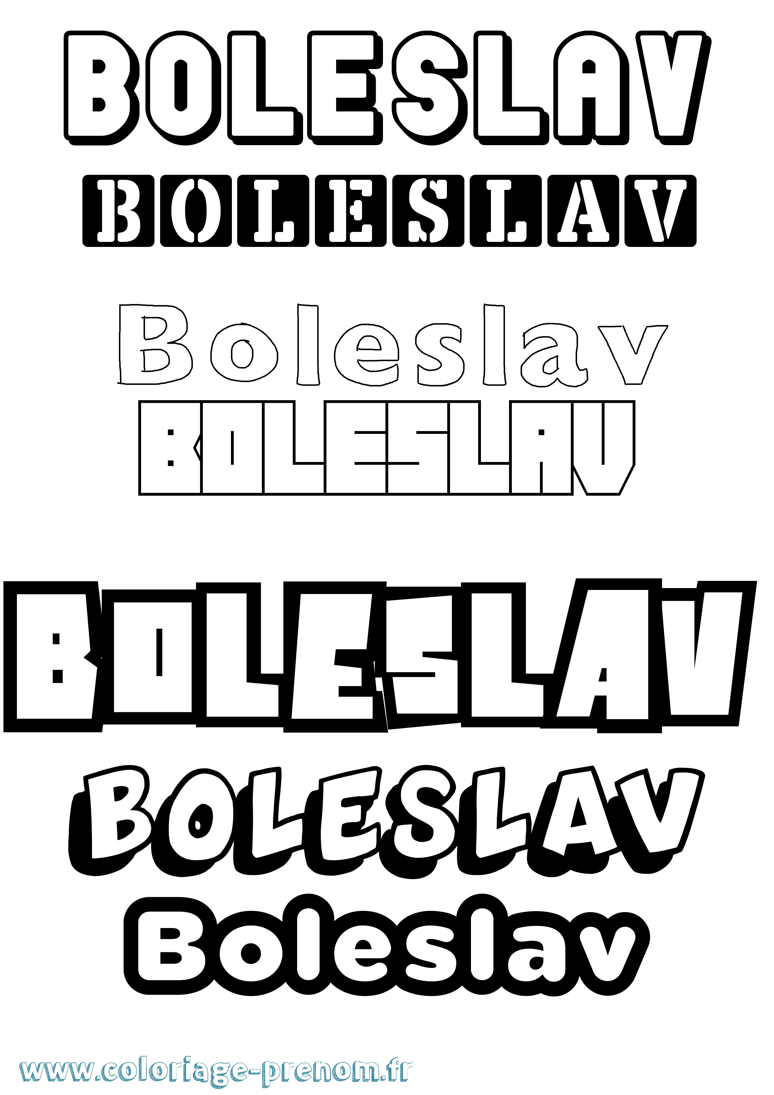 Coloriage Boleslav Simple Coloriage prénom Boleslav Simple