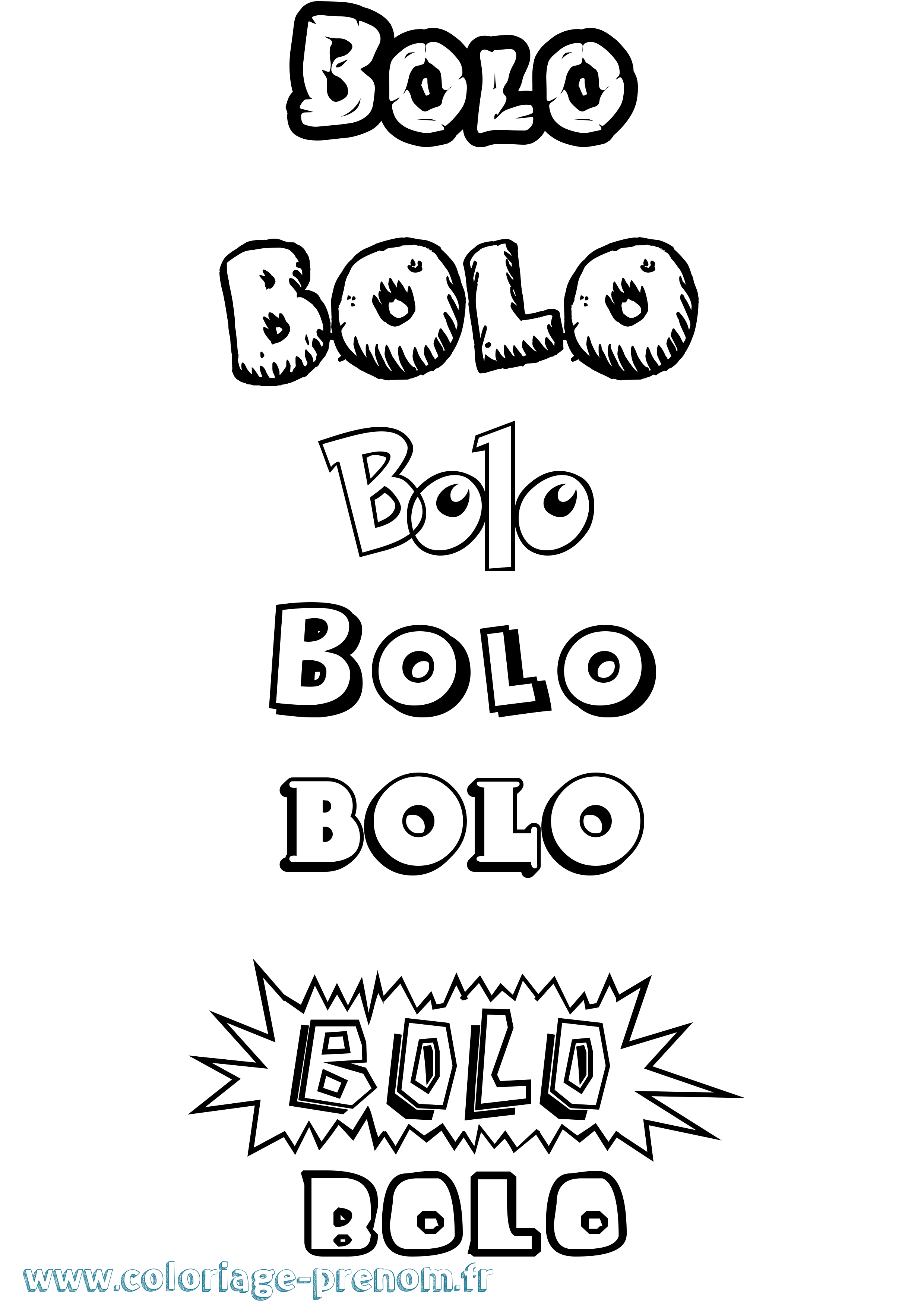 Coloriage Bolo Dessin Animé Coloriage prénom Bolo Dessin Animé