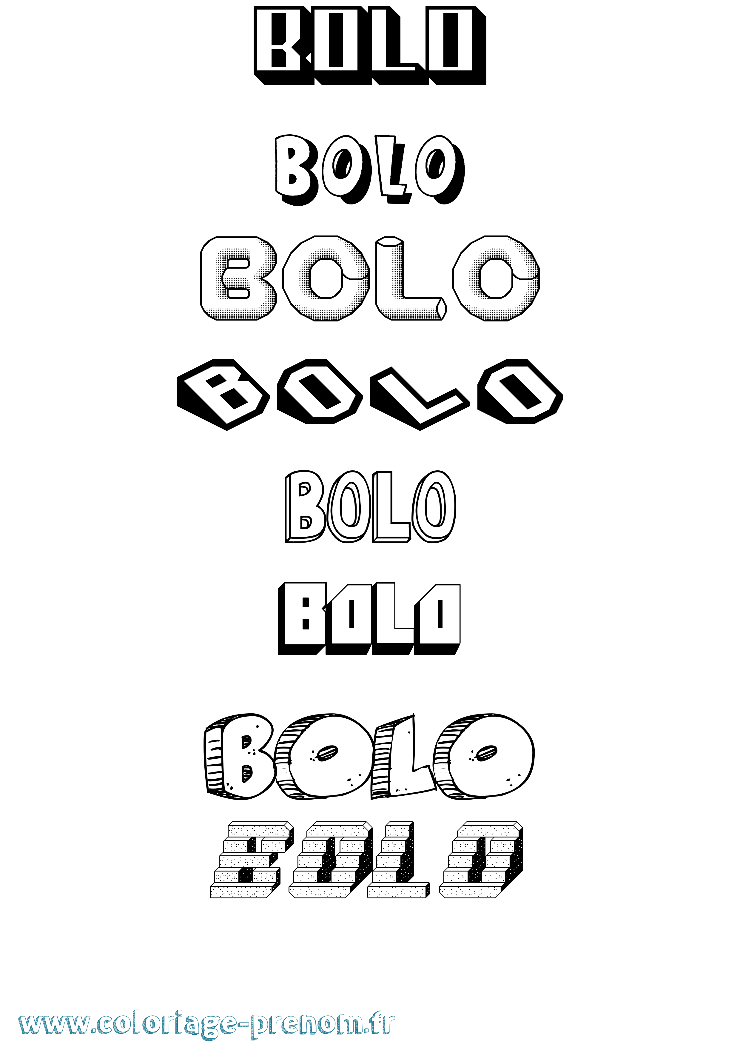Coloriage Bolo Effet 3D Coloriage prénom Bolo Effet 3D