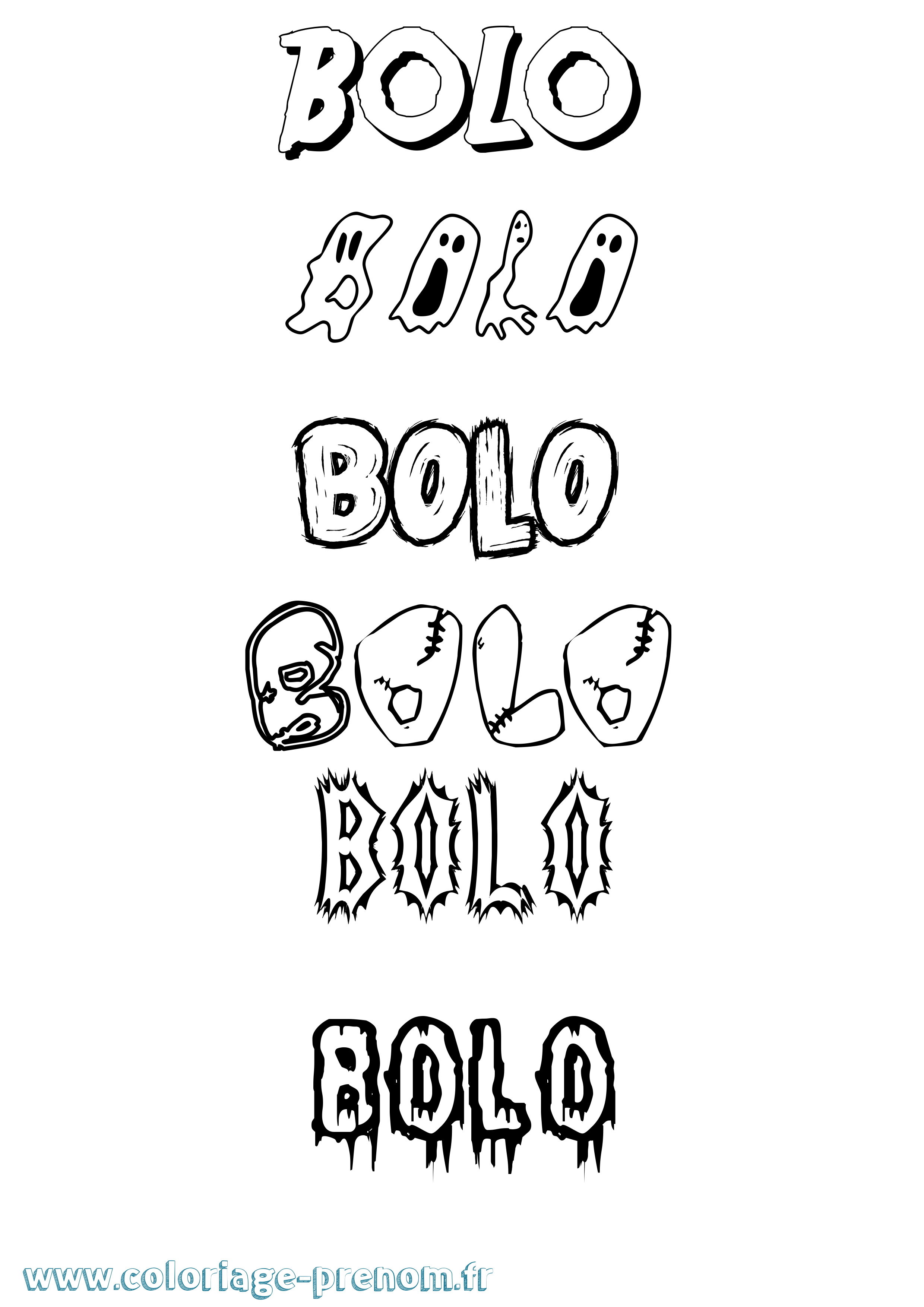 Coloriage Bolo Frisson Coloriage prénom Bolo Frisson