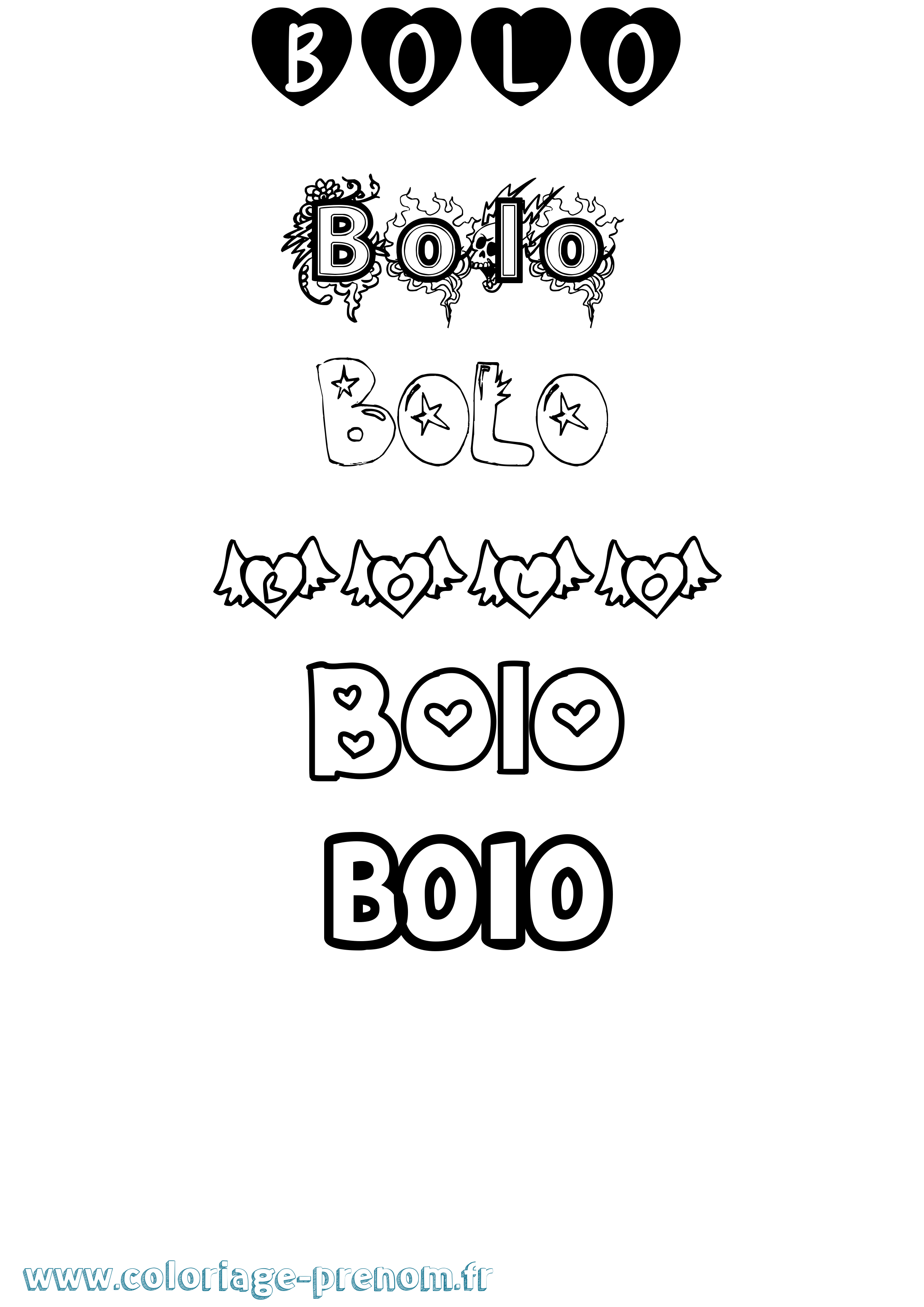 Coloriage Bolo Girly Coloriage prénom Bolo Girly
