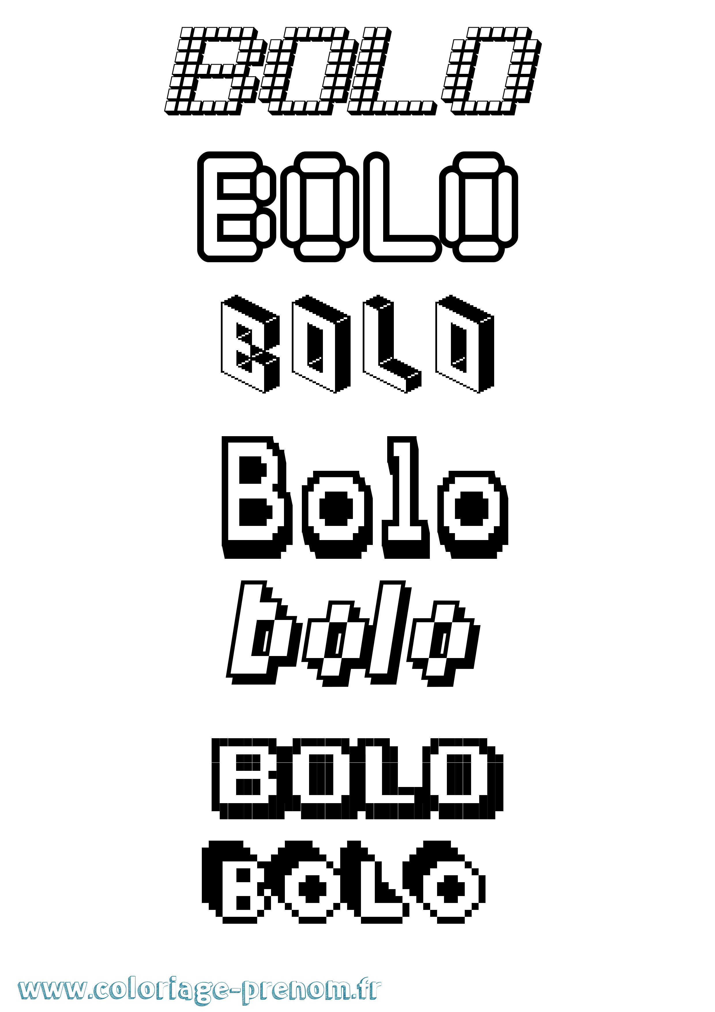Coloriage Bolo Pixel Coloriage prénom Bolo Pixel