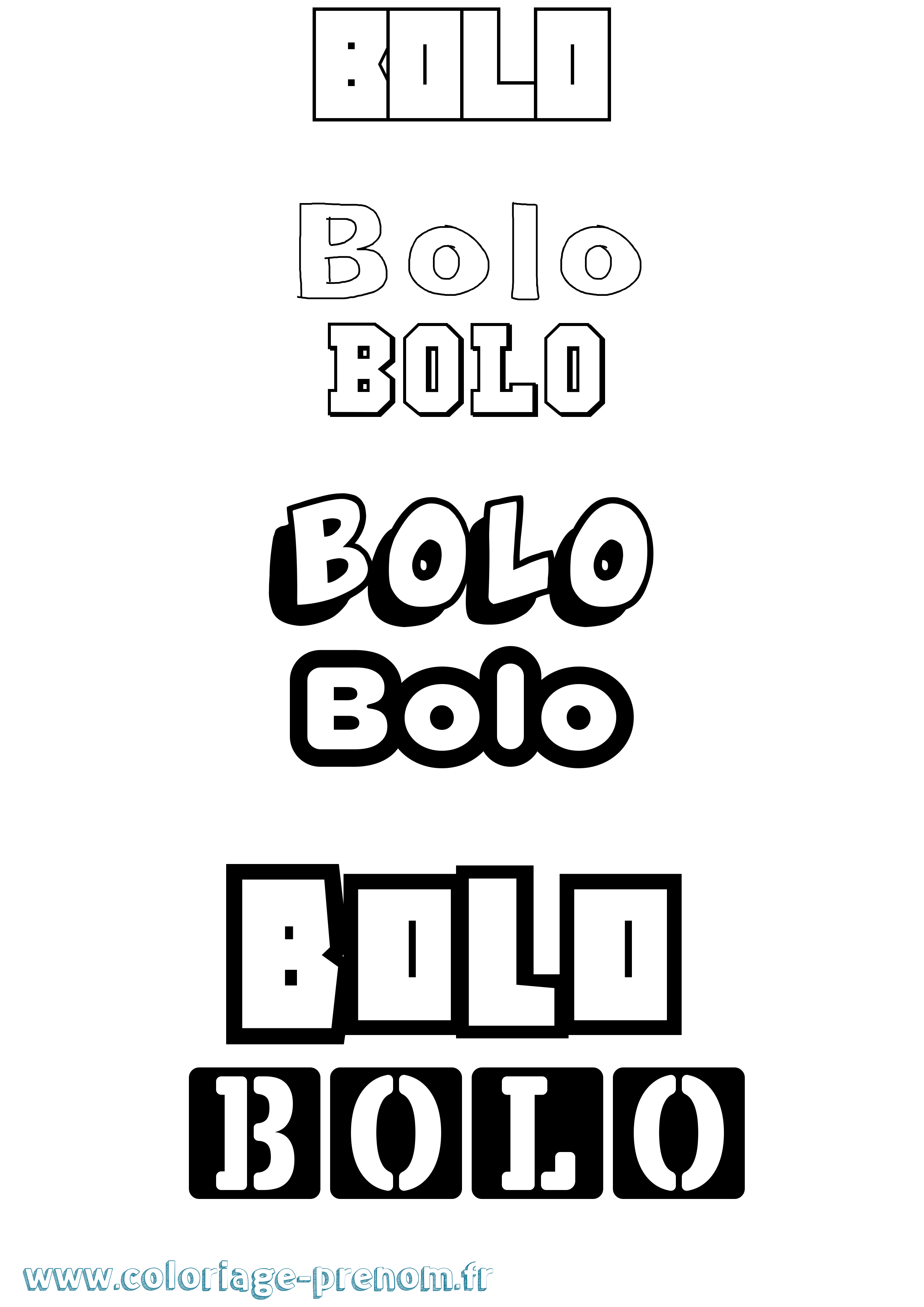 Coloriage Bolo Simple Coloriage prénom Bolo Simple