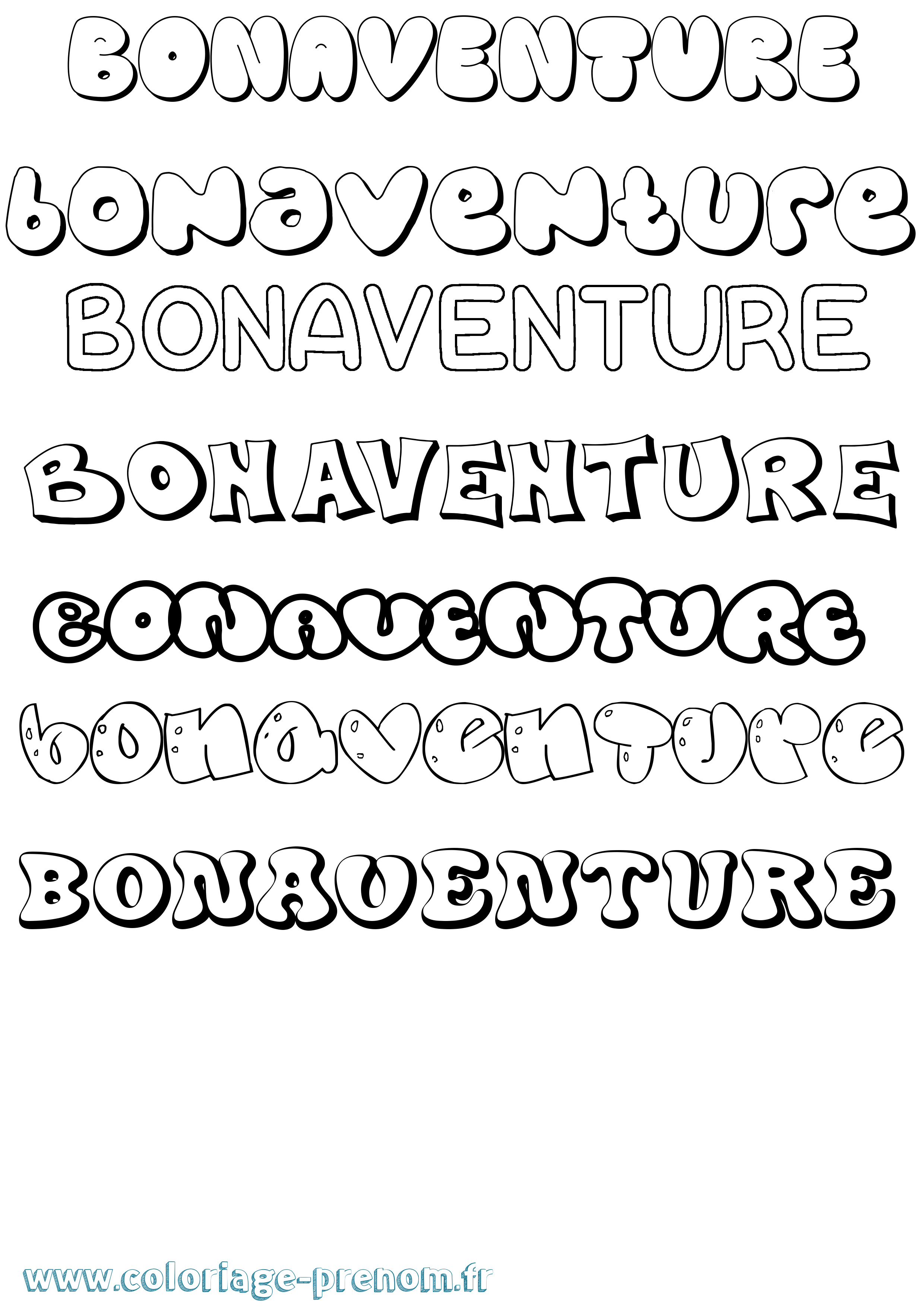 Coloriage Bonaventure Bubble Coloriage prénom Bonaventure Bubble