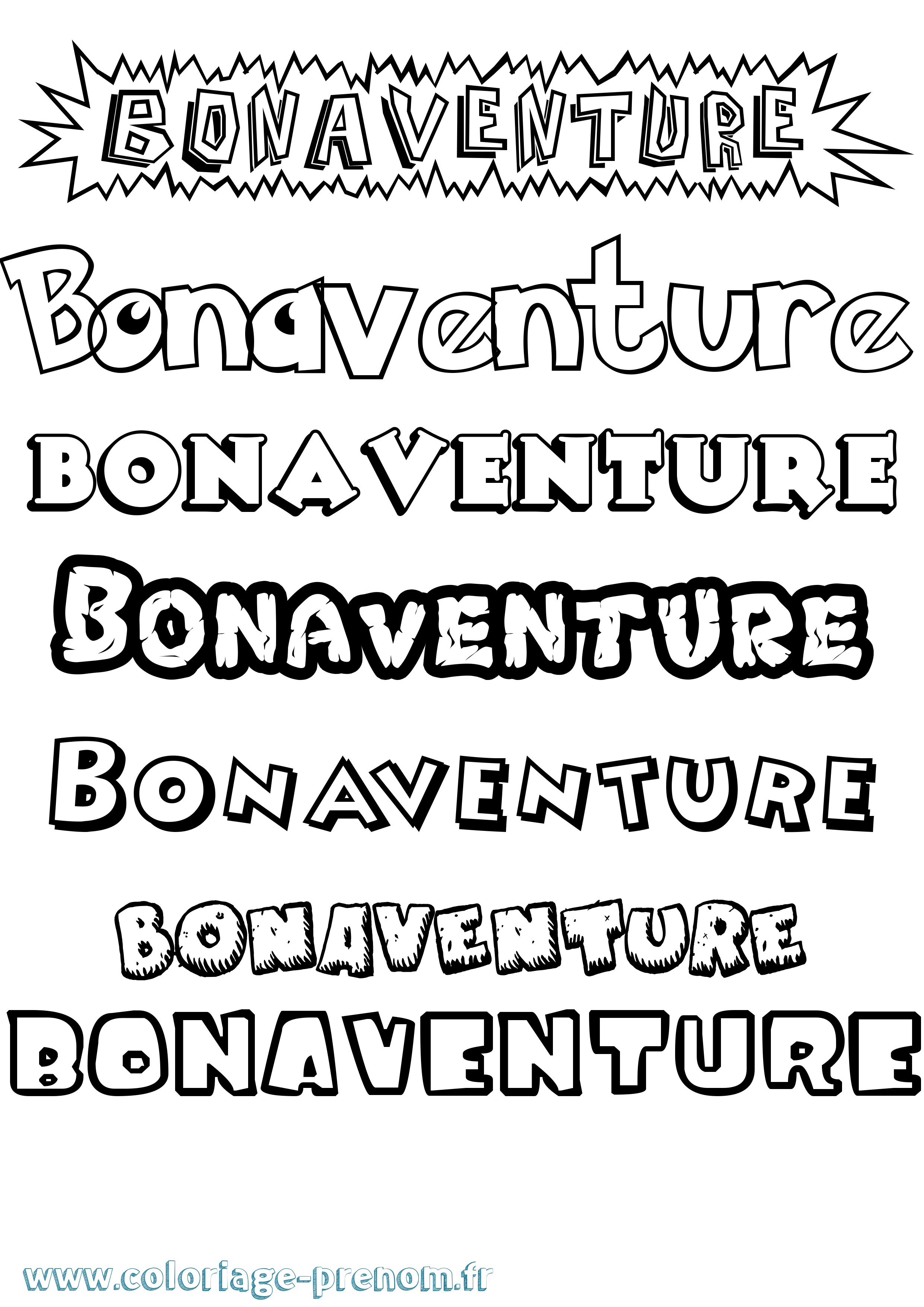 Coloriage Bonaventure Dessin Animé Coloriage prénom Bonaventure Dessin Animé