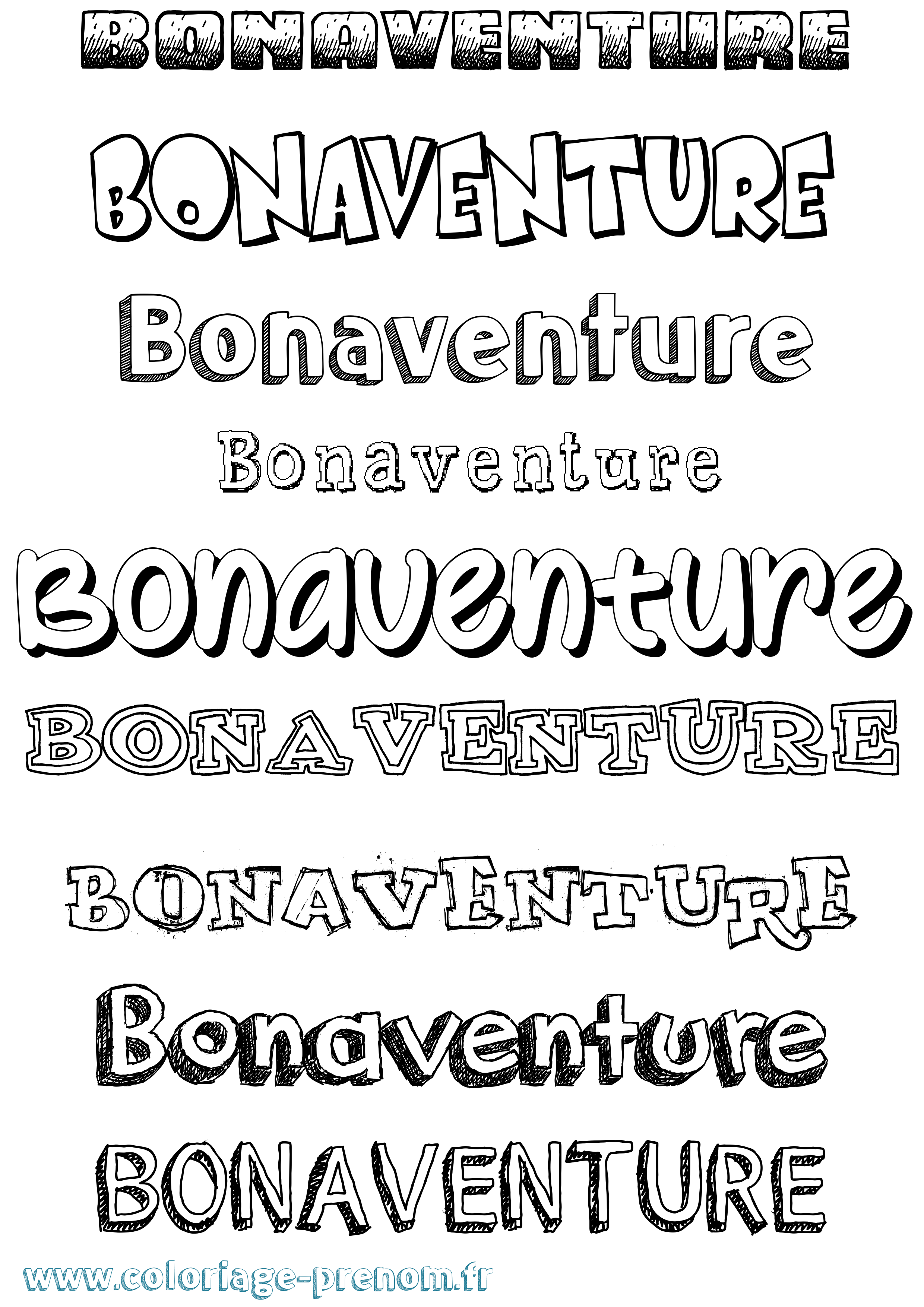 Coloriage Bonaventure Dessiné Coloriage prénom Bonaventure Dessiné