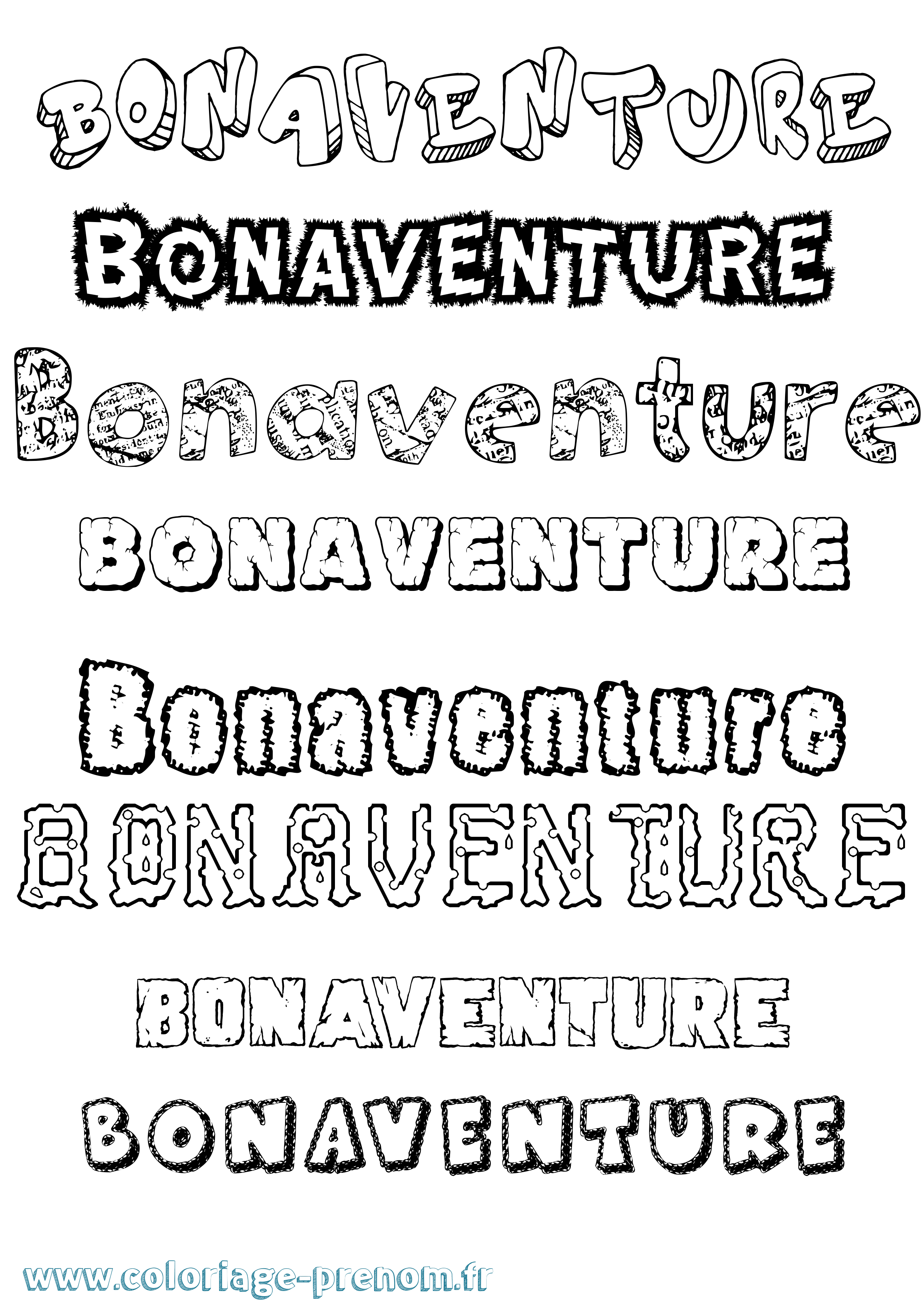 Coloriage Bonaventure Destructuré Coloriage prénom Bonaventure Destructuré