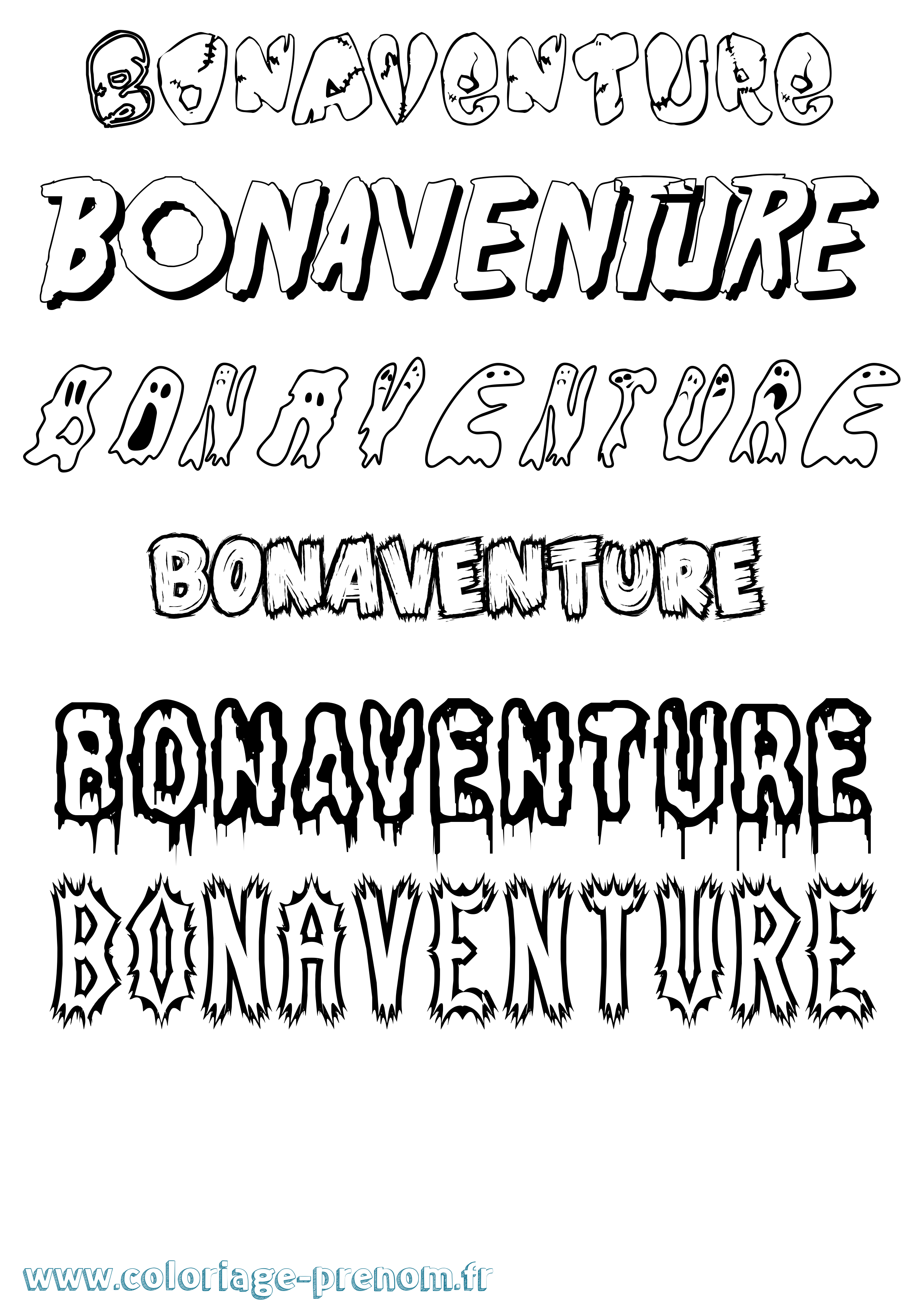 Coloriage Bonaventure Frisson Coloriage prénom Bonaventure Frisson