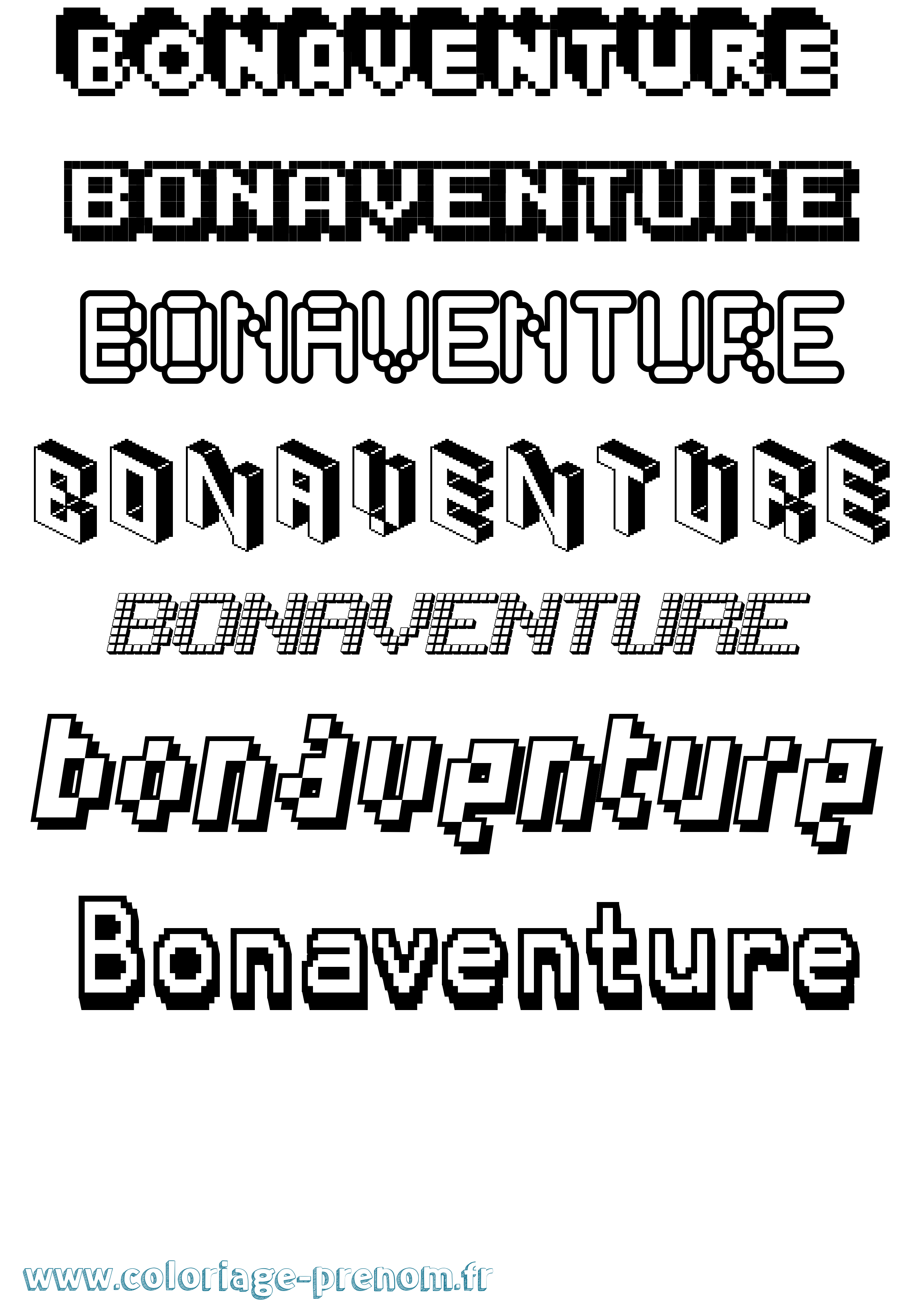 Coloriage Bonaventure Pixel Coloriage prénom Bonaventure Pixel