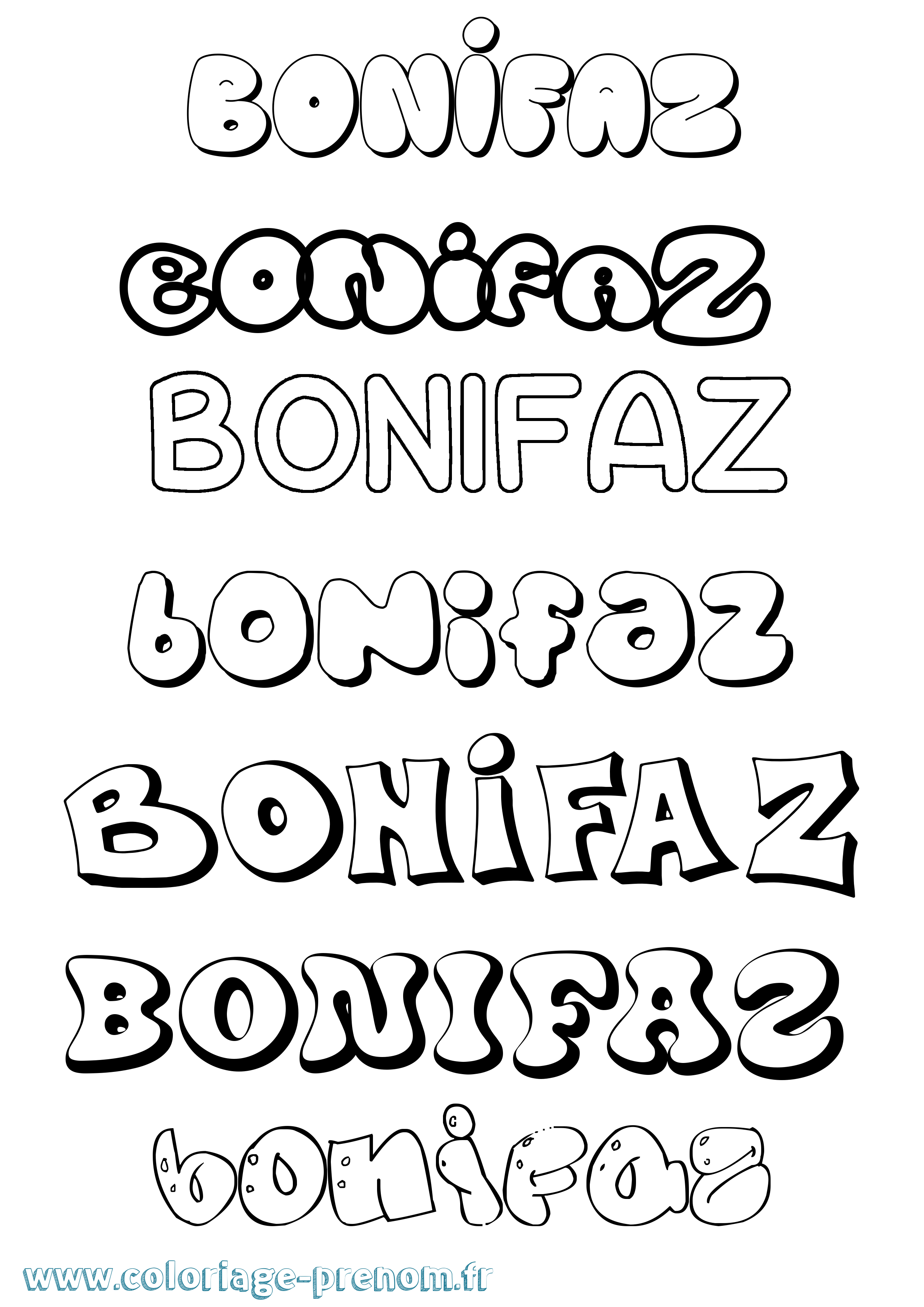 Coloriage Bonifaz Bubble Coloriage prénom Bonifaz Bubble