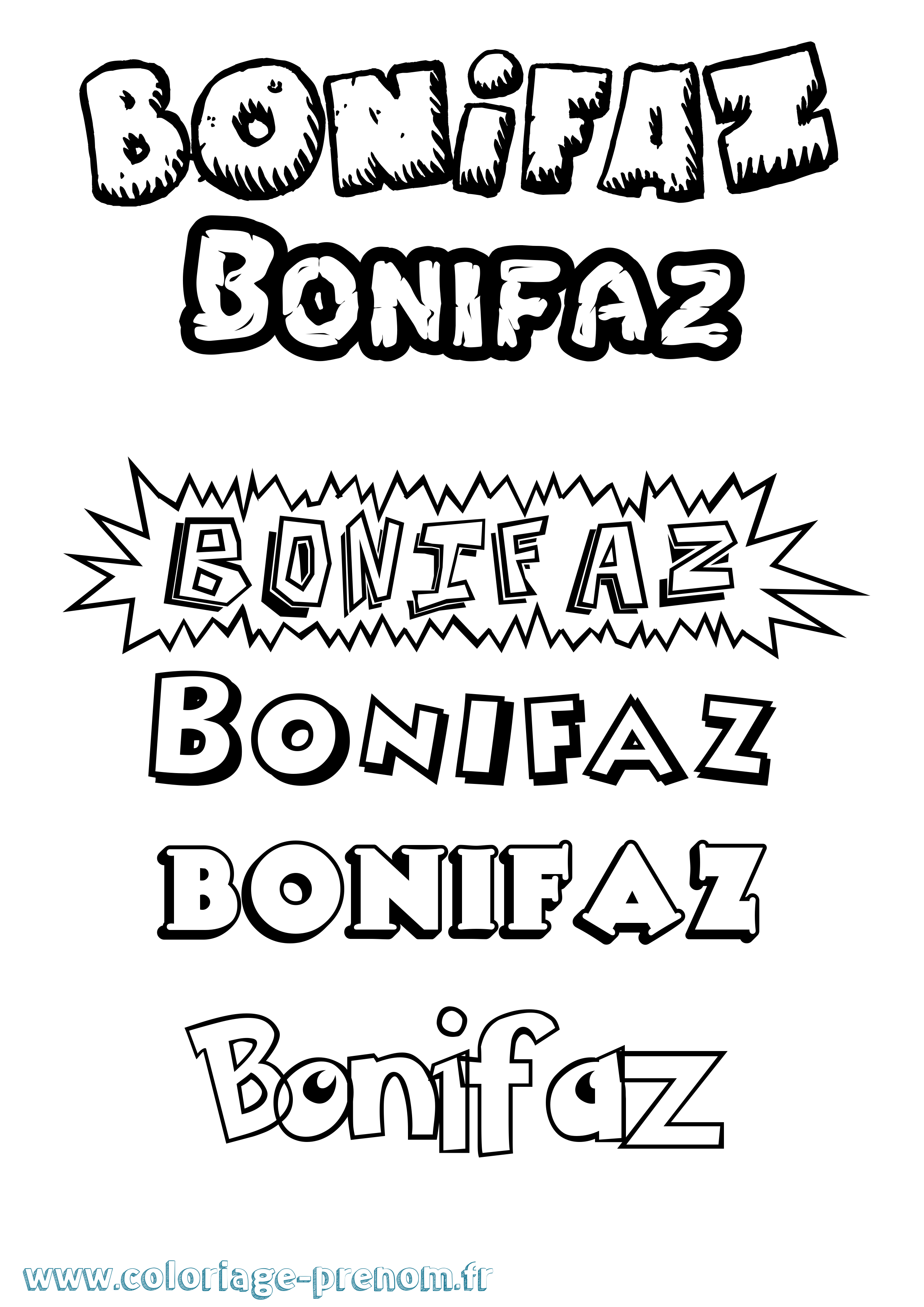 Coloriage Bonifaz Dessin Animé Coloriage prénom Bonifaz Dessin Animé