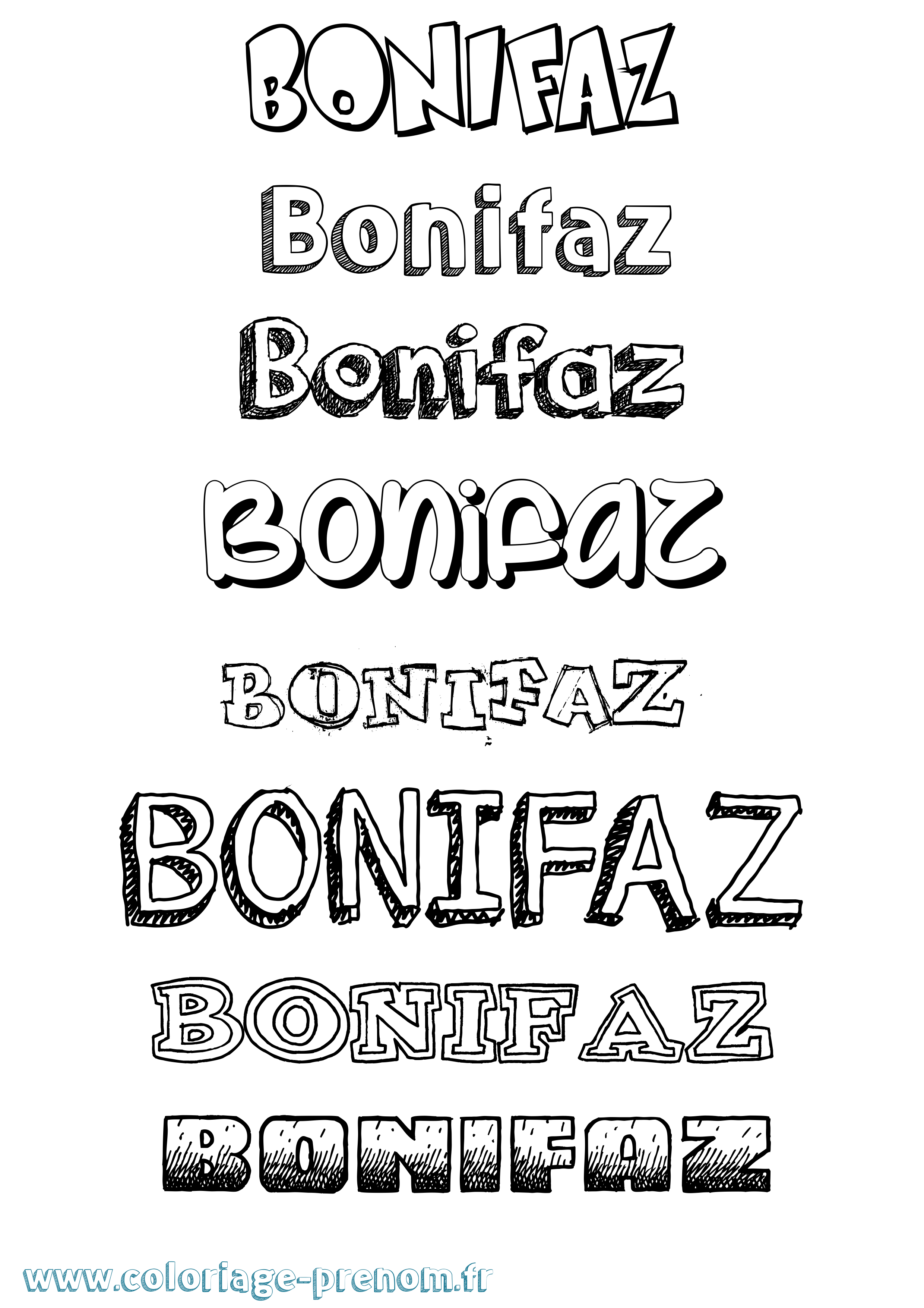Coloriage Bonifaz Dessiné Coloriage prénom Bonifaz Dessiné