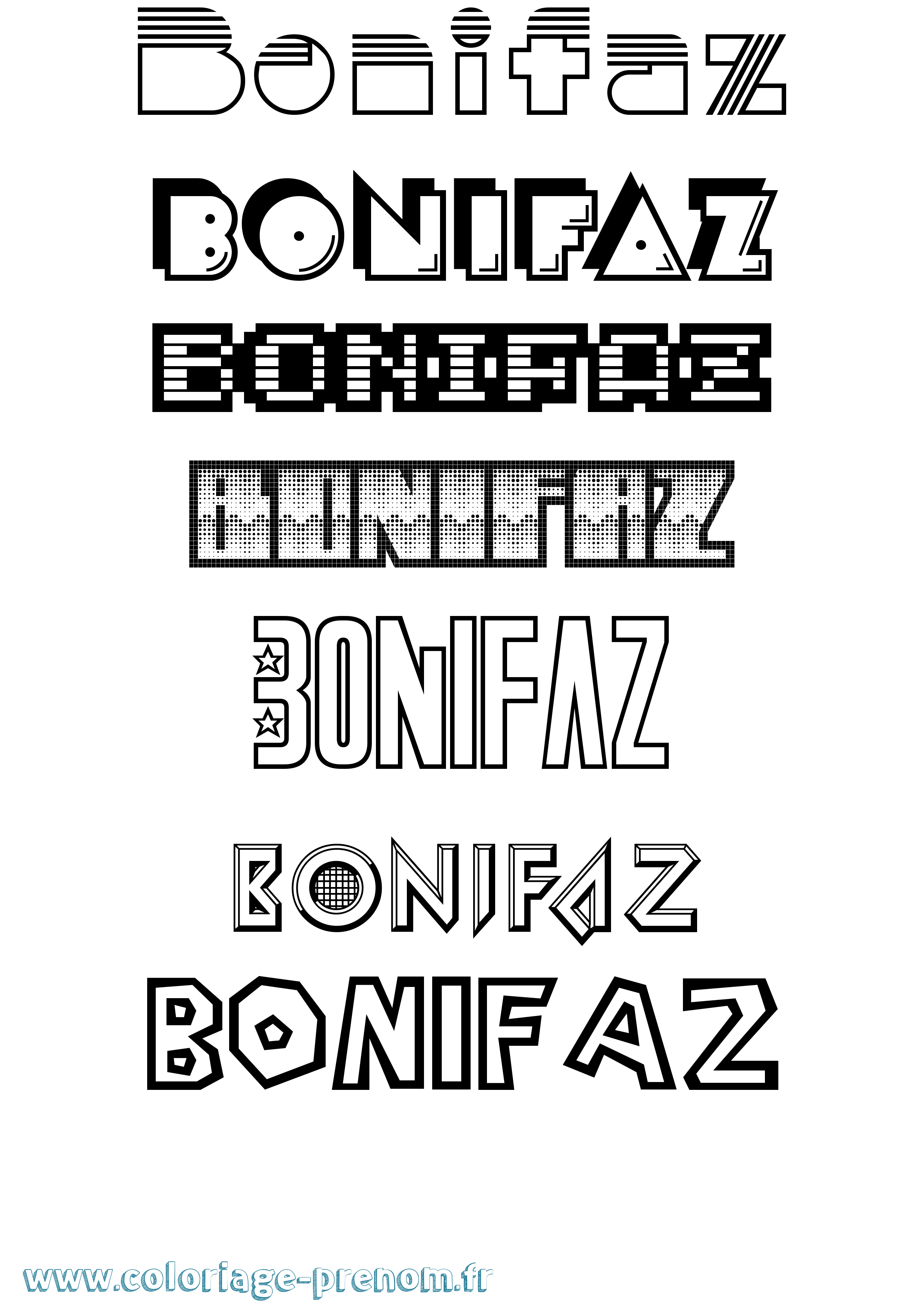 Coloriage Bonifaz Jeux Vidéos Coloriage prénom Bonifaz Jeux Vidéos