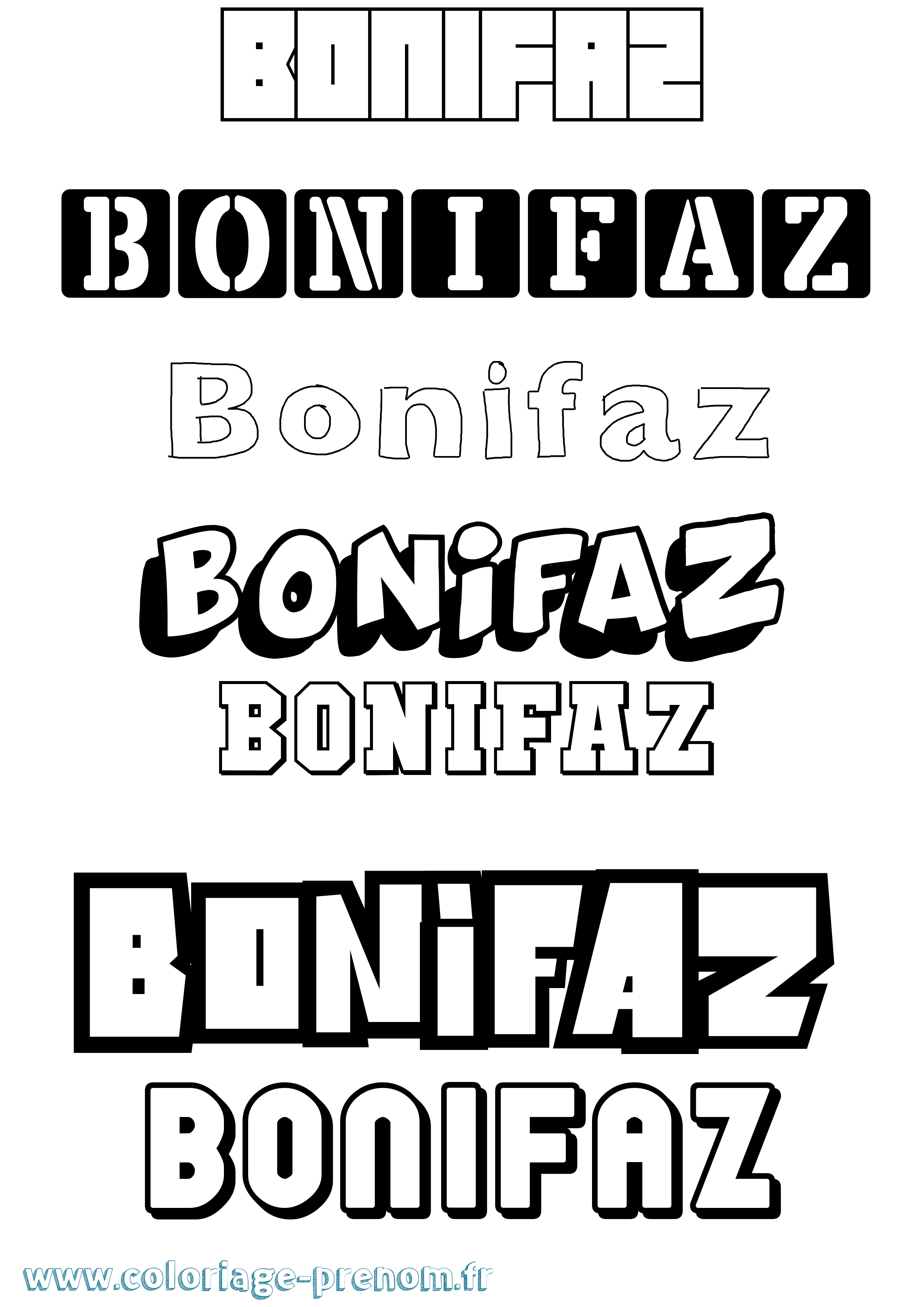 Coloriage Bonifaz Simple Coloriage prénom Bonifaz Simple