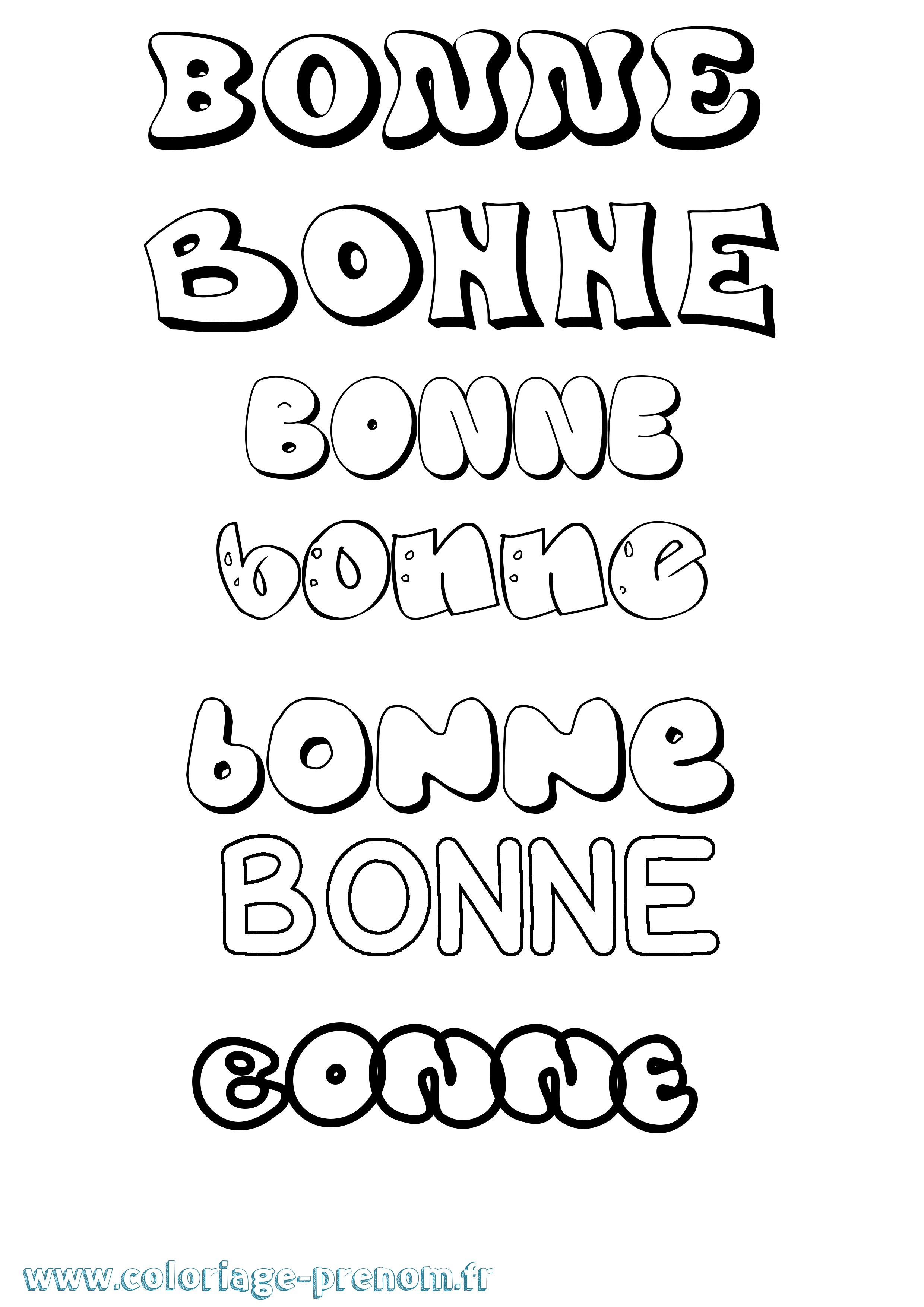 Coloriage Bonne Bubble Coloriage prénom Bonne Bubble