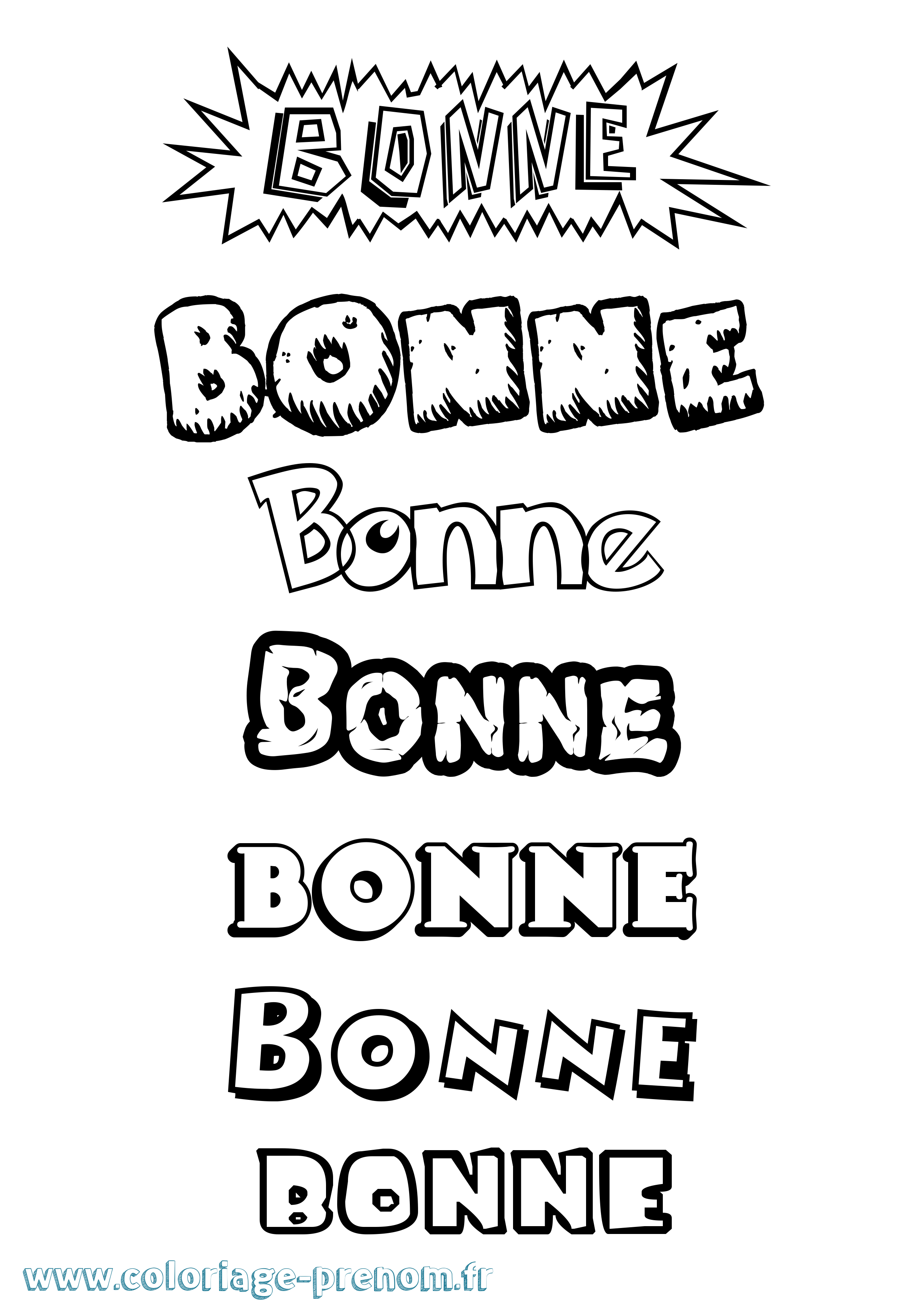 Coloriage Bonne Dessin Animé Coloriage prénom Bonne Dessin Animé