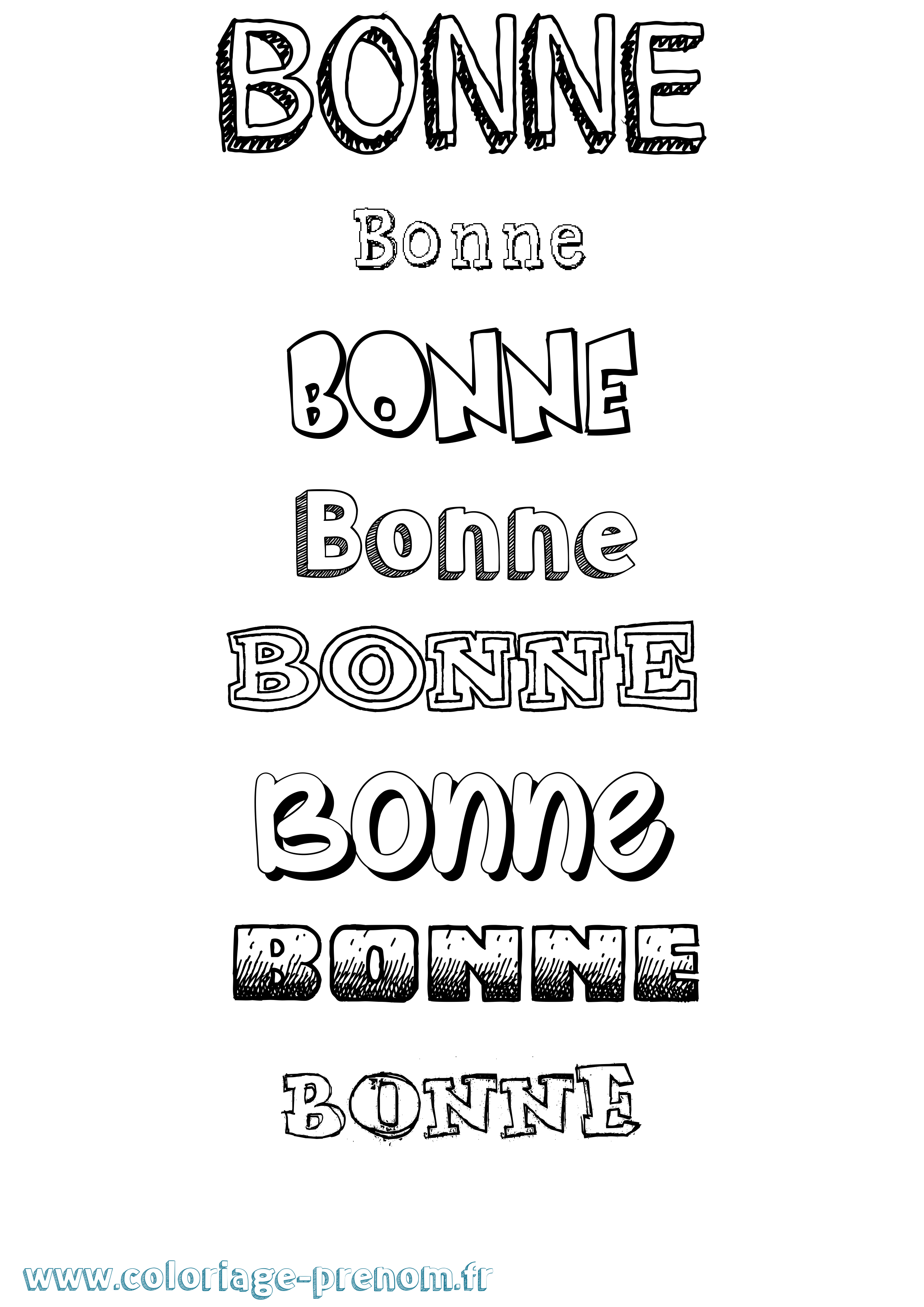 Coloriage Bonne Dessiné Coloriage prénom Bonne Dessiné