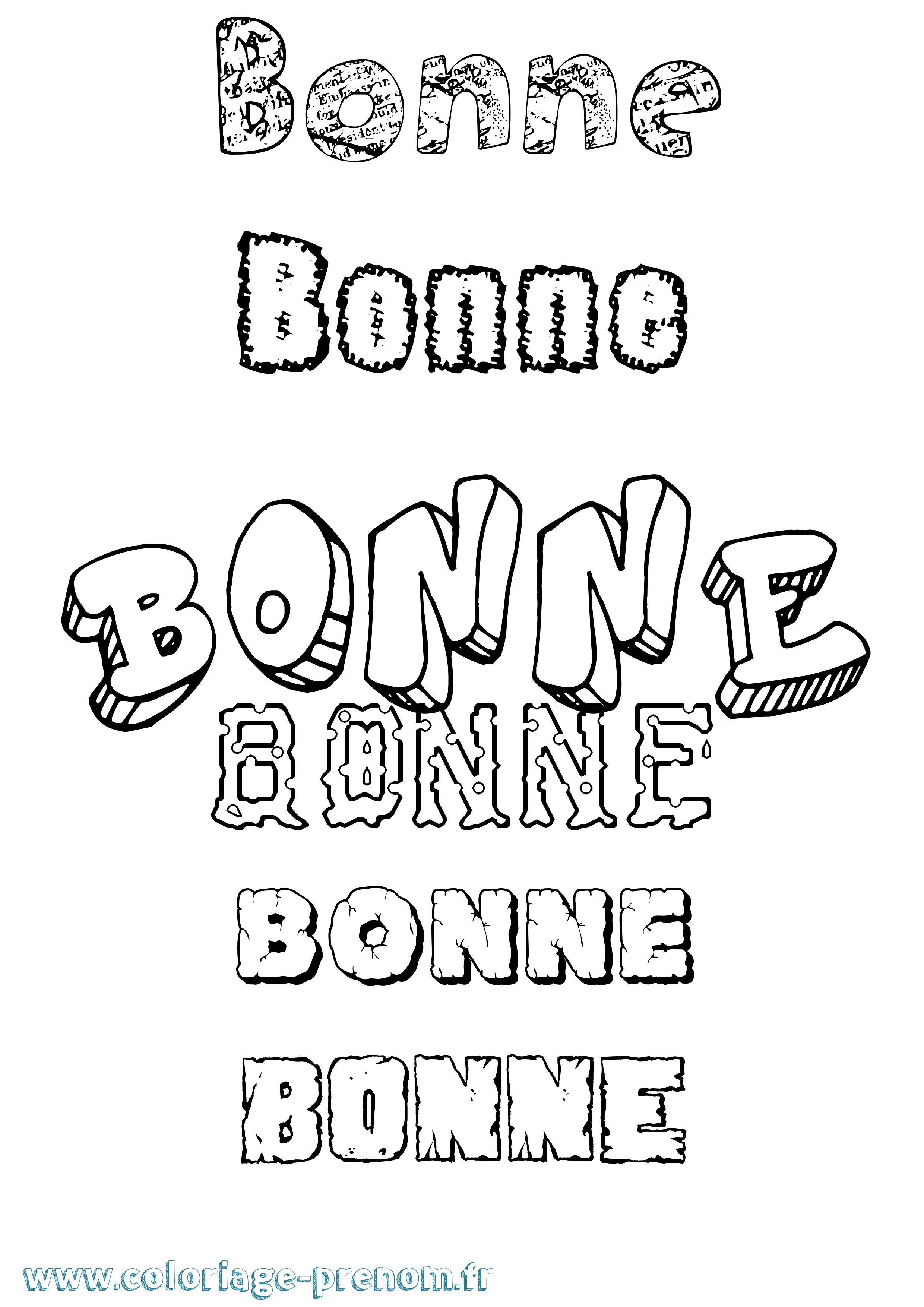 Coloriage Bonne Destructuré Coloriage prénom Bonne Destructuré