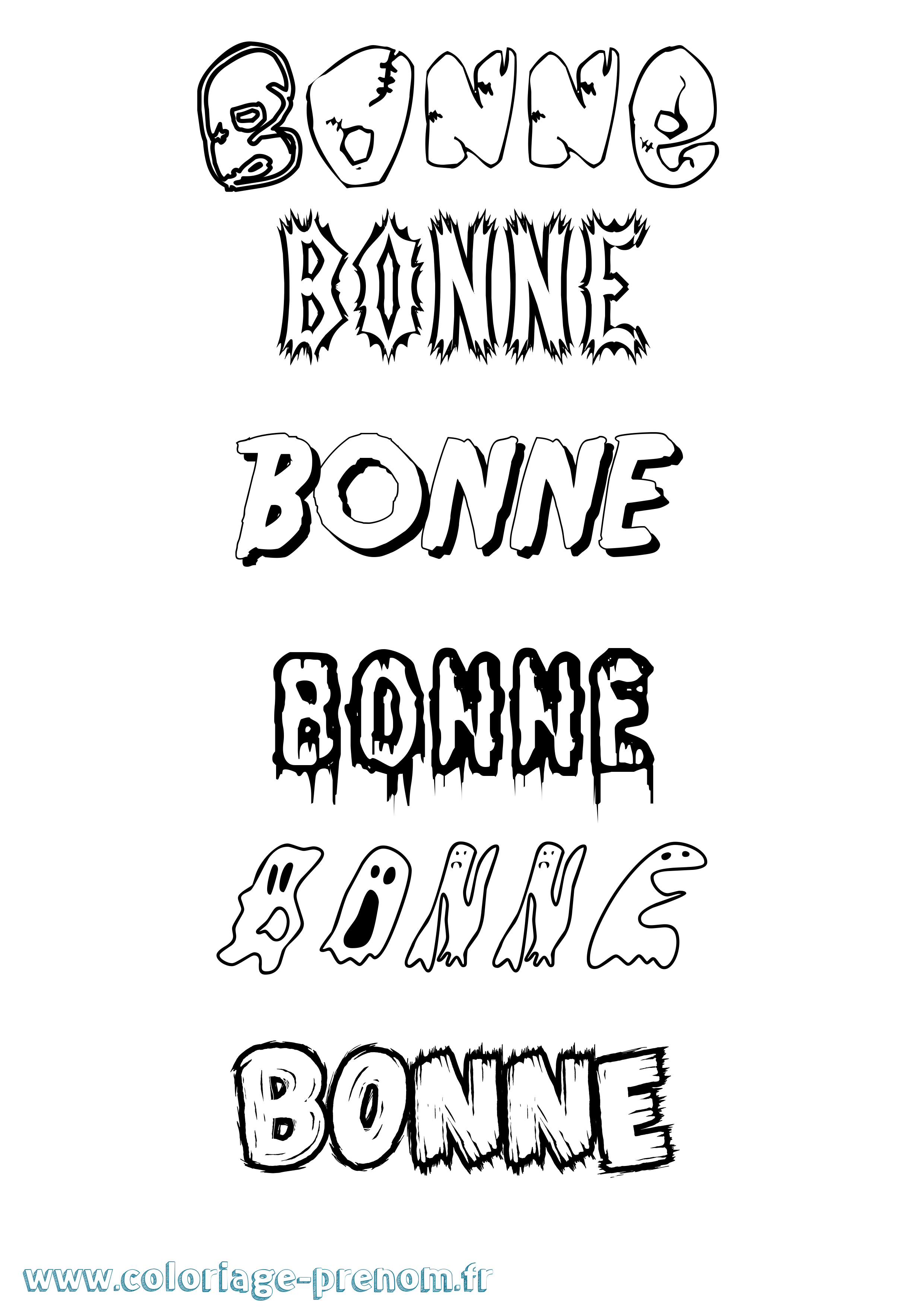 Coloriage Bonne Frisson Coloriage prénom Bonne Frisson