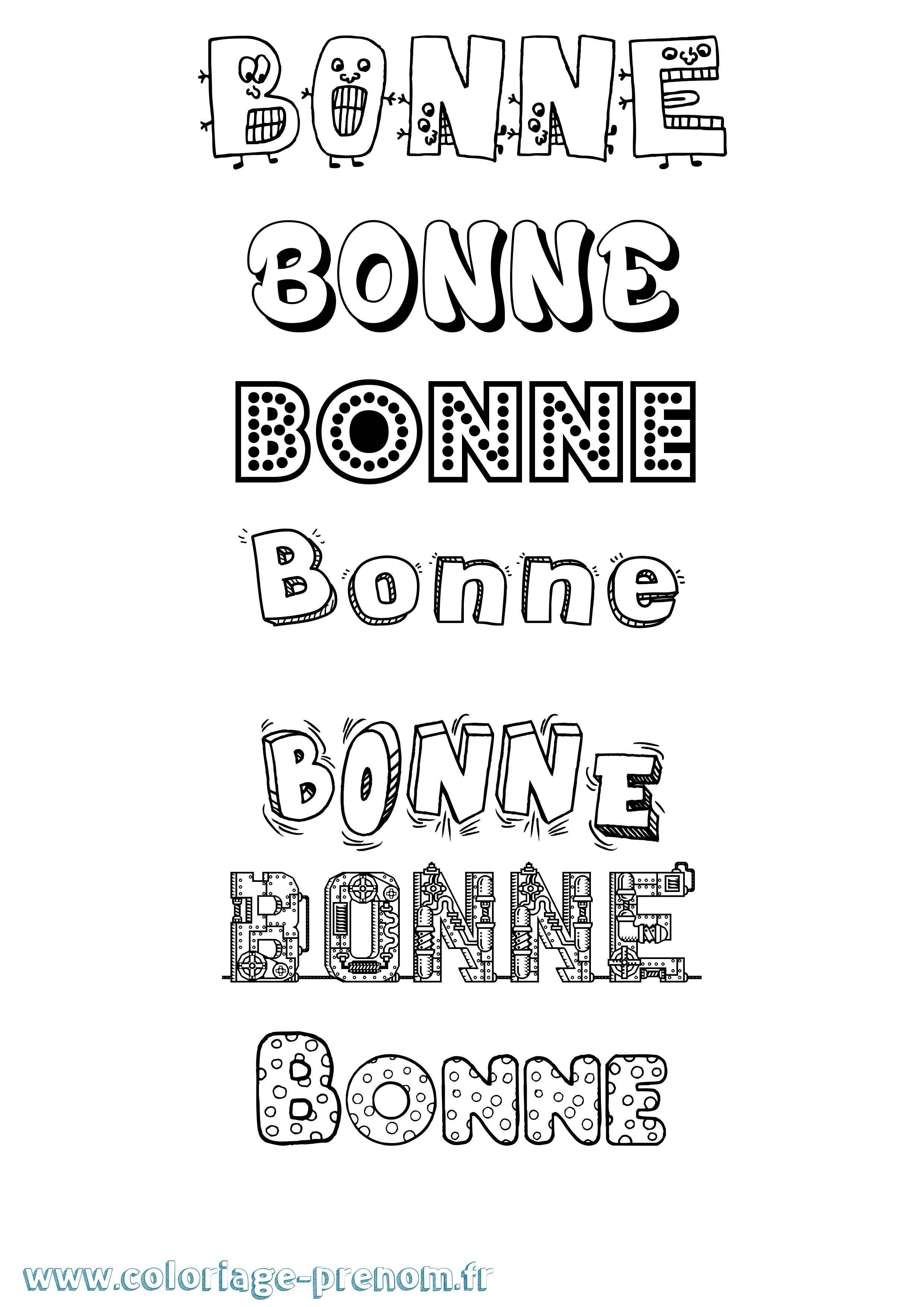 Coloriage Bonne Fun Coloriage prénom Bonne Fun